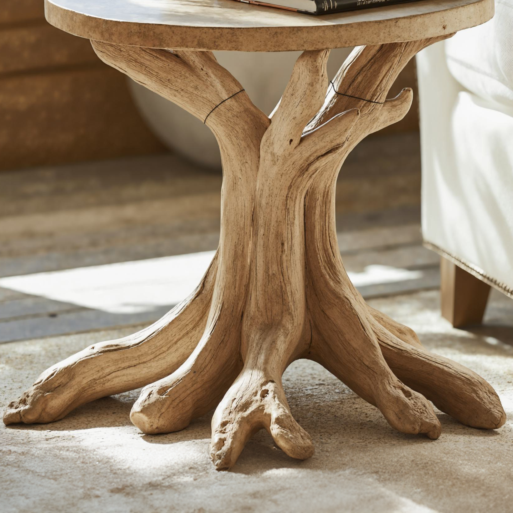 Rustic Round End Table Handmade Table SILDTEN008