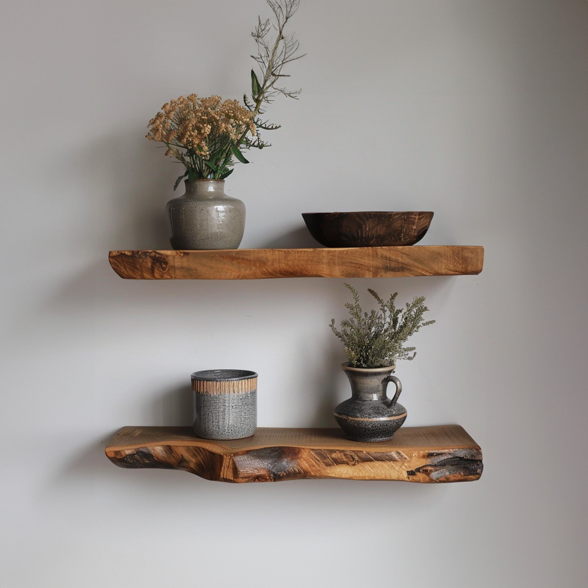 Solid Wood Floating Wall Shelf SINLFL030