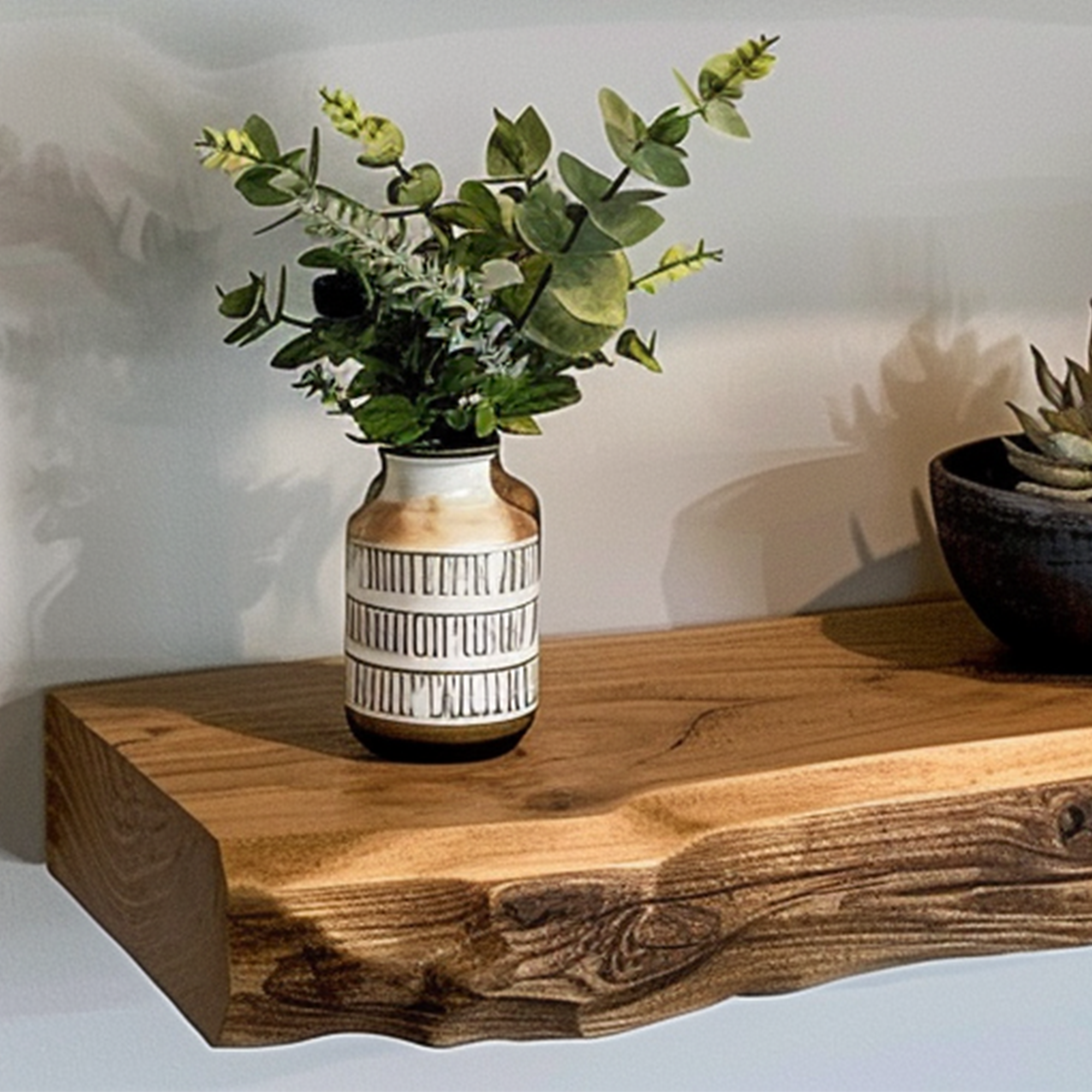 Rustic Floating Shelf Live Edge SINLFL023