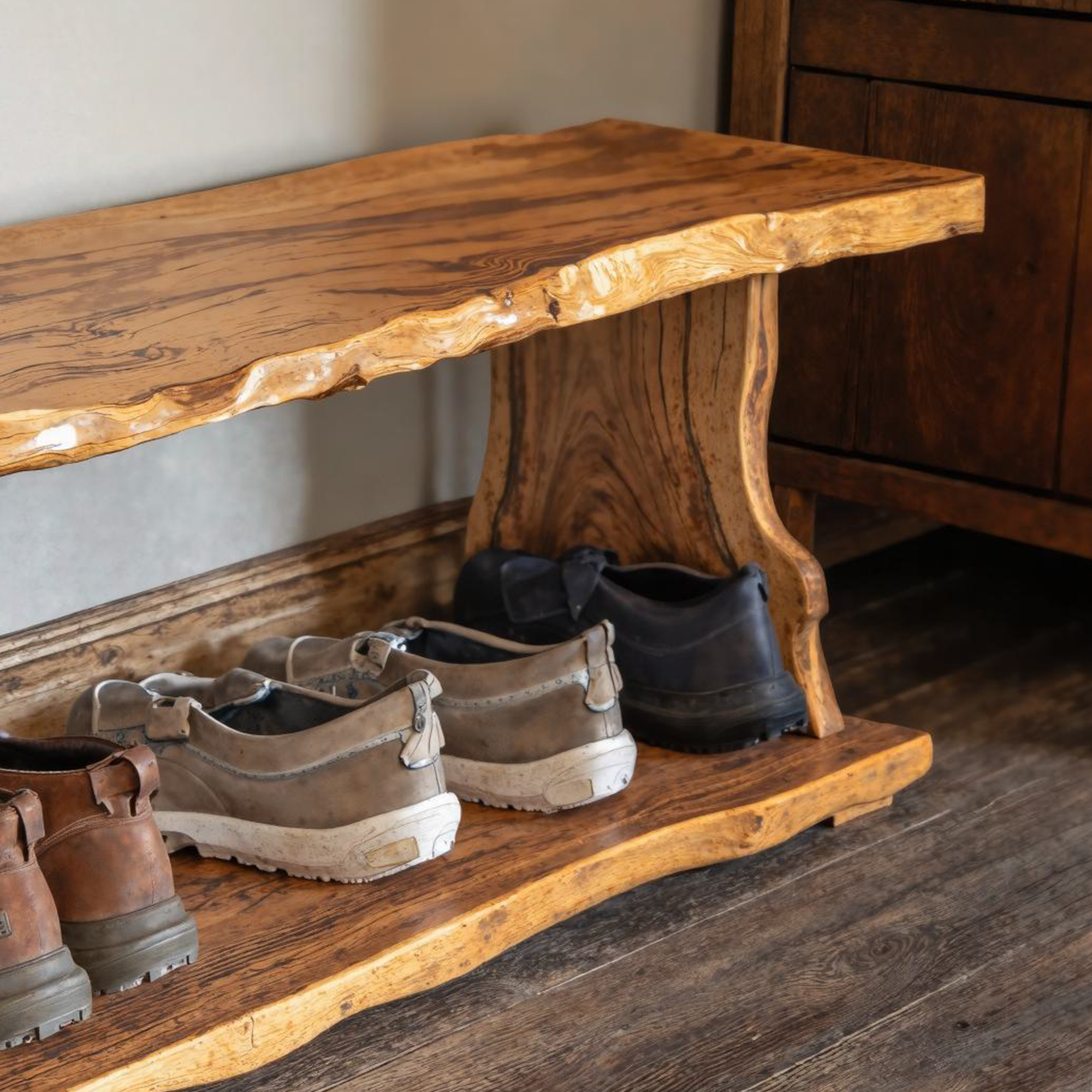 Entryway Shoe Rack Bench Handmade Furniture SINLSB004