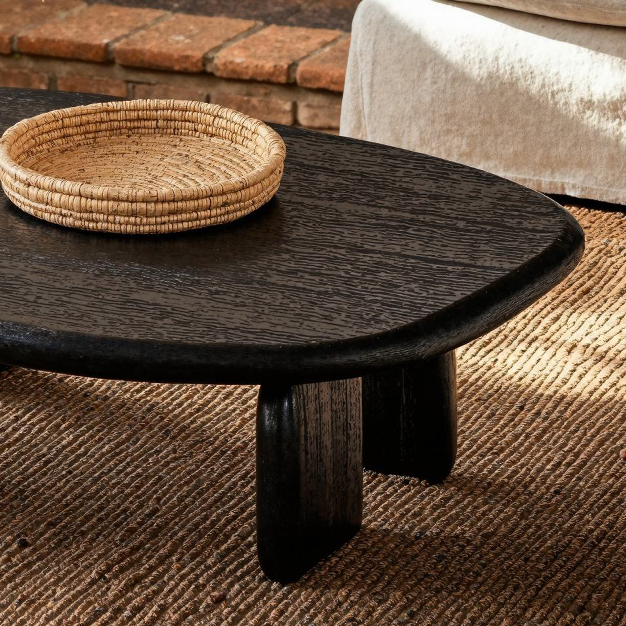 Black Live Edge Coffee Table For Living Room SILDTCF074