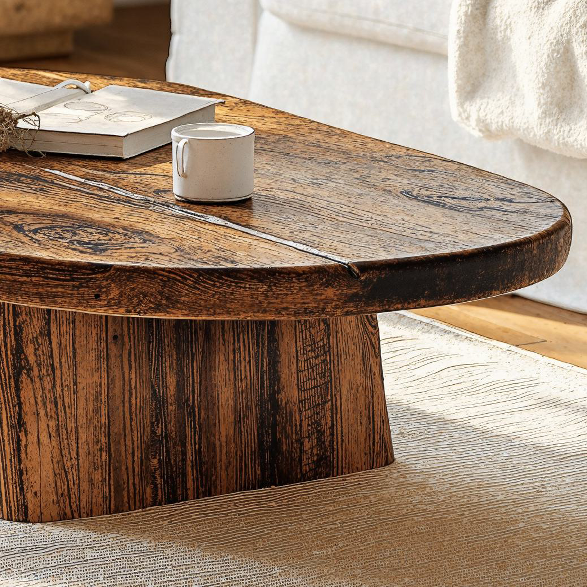 Rustic Wood Coffee Table Live Edge Table SILDTCF077