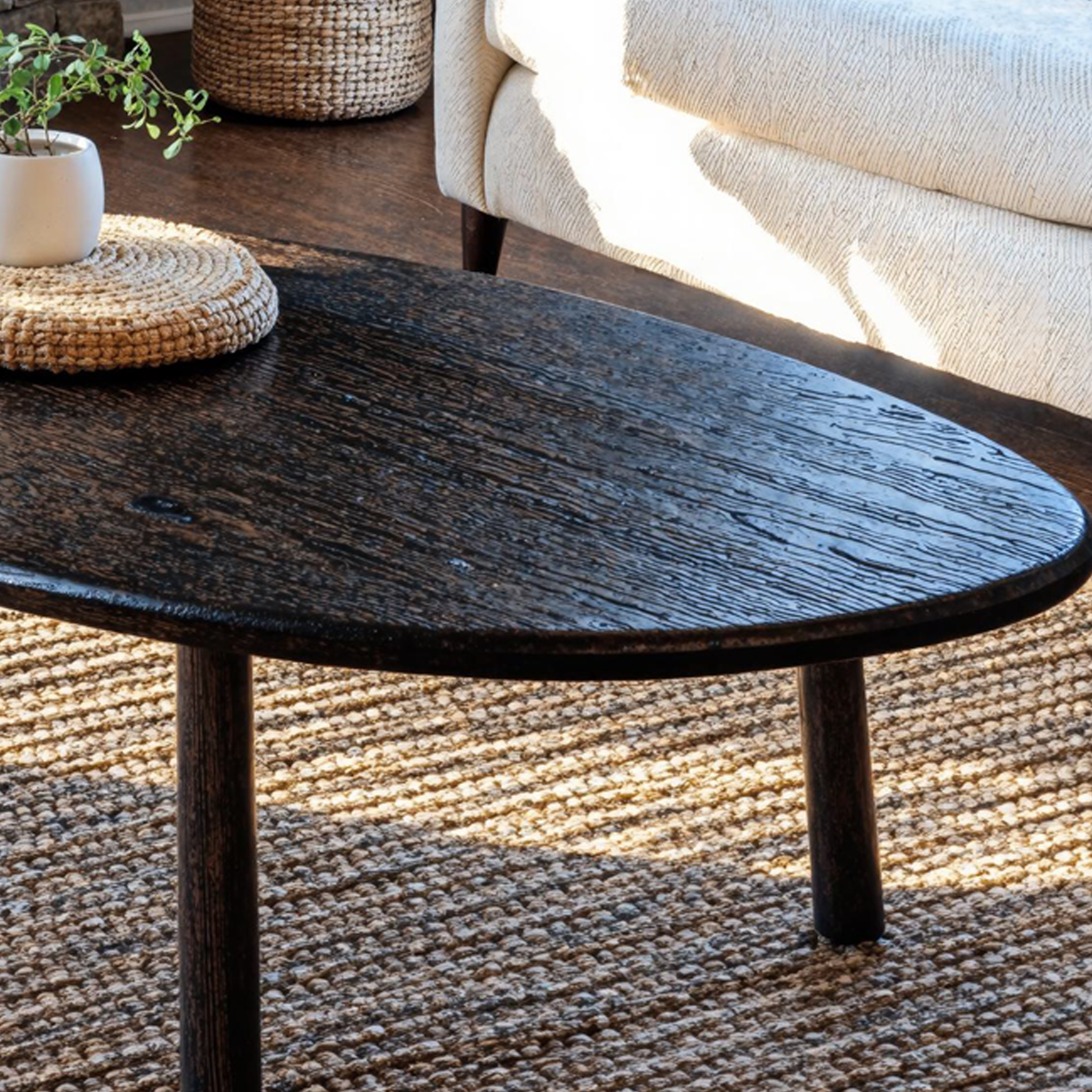 Black Live Edge Coffee Table Handcrafted Table SILDTCF082