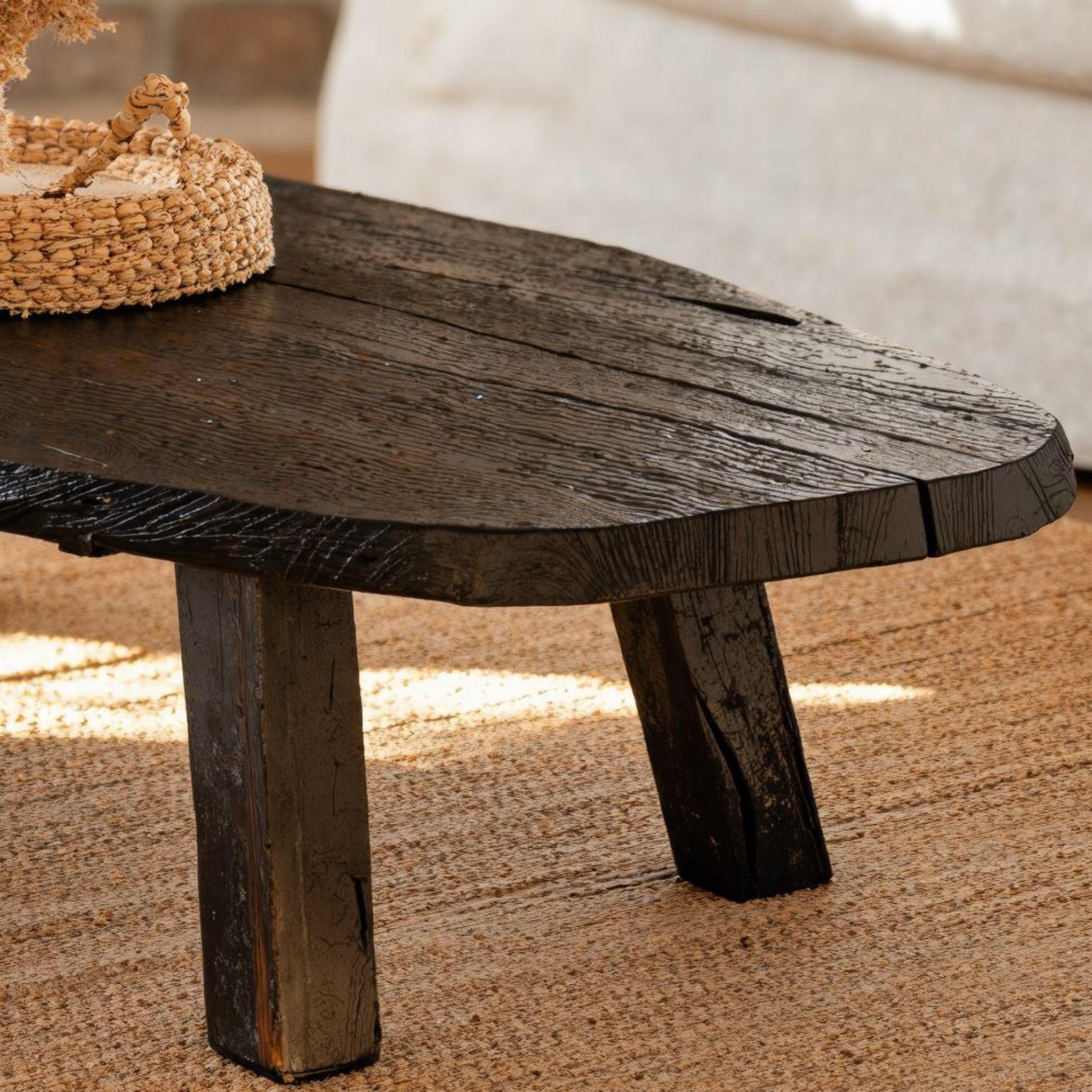 Handcrafted Black Coffee Table End Table SILDTCF073