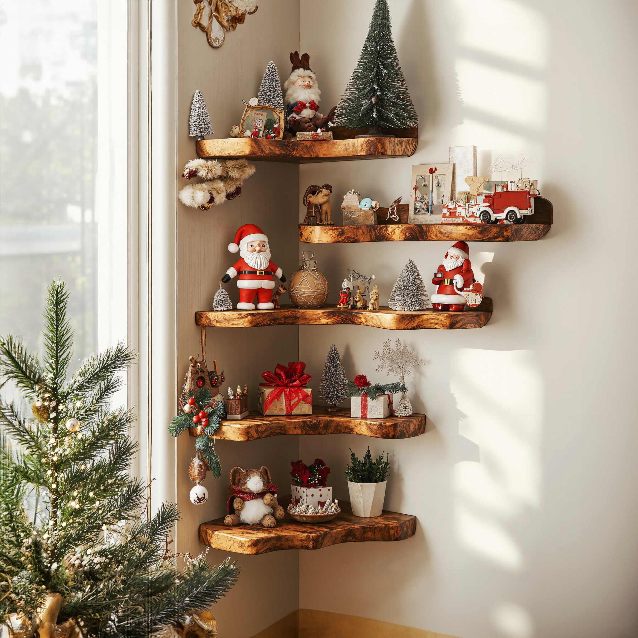 Corner Floating Shelves Xmas Decor Shelves SILDTCN031