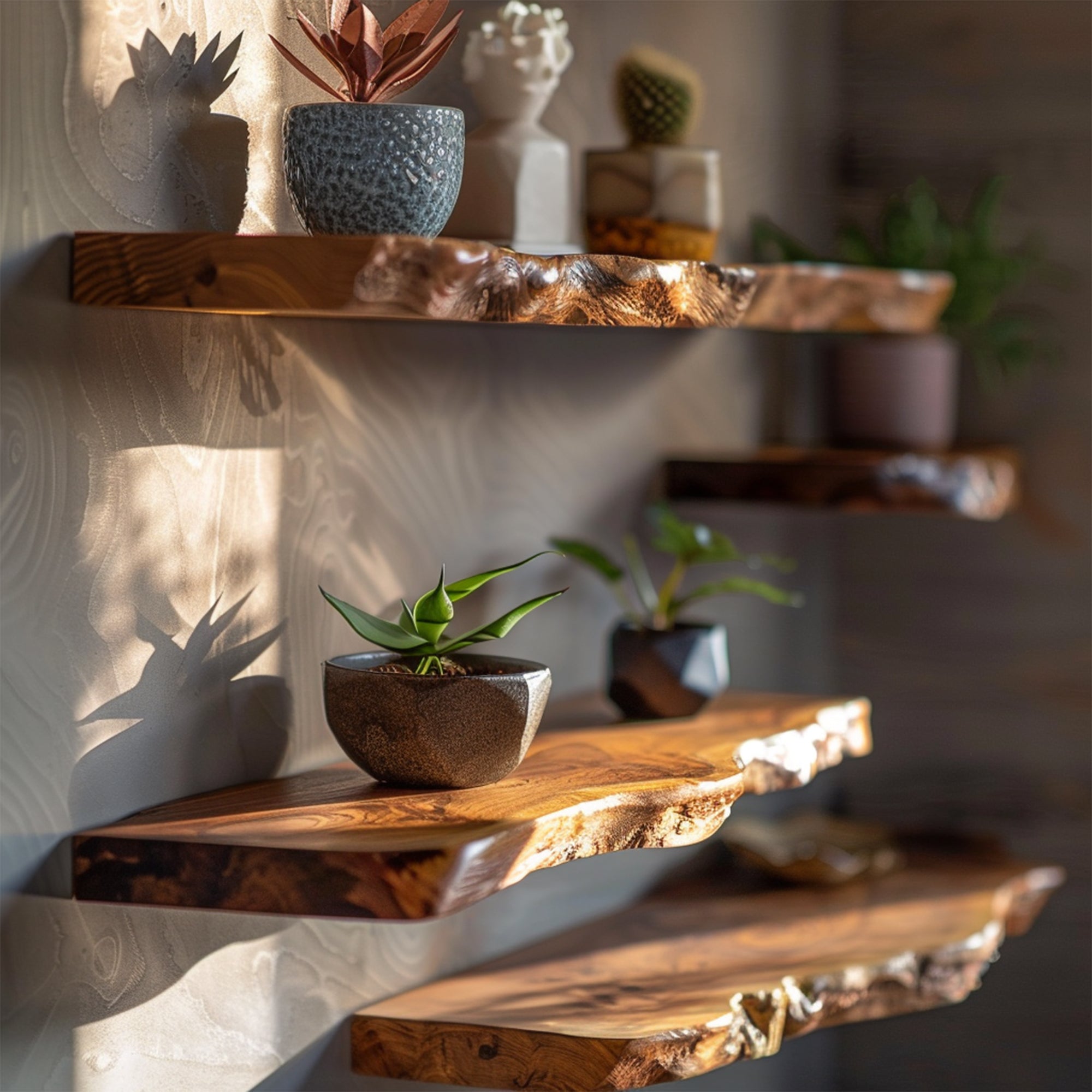 Live Edge Shelves Wall-Mounted Shelving Home Decor SILDTFL106