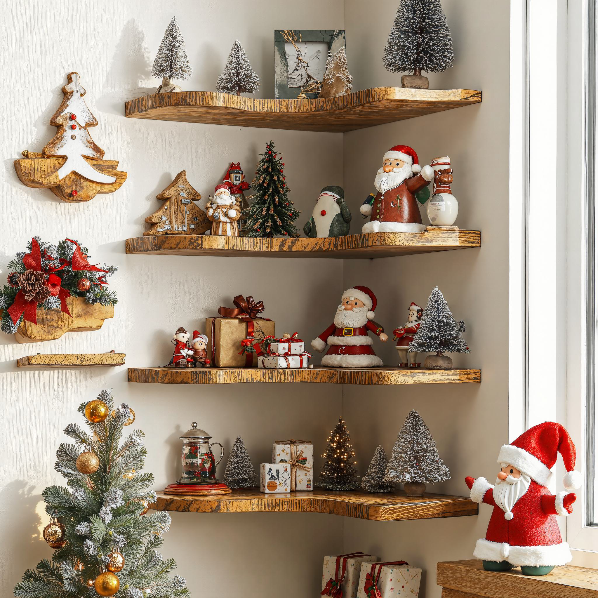 Floating Edge Corner Shelves Xmas Decor SILDTCN038