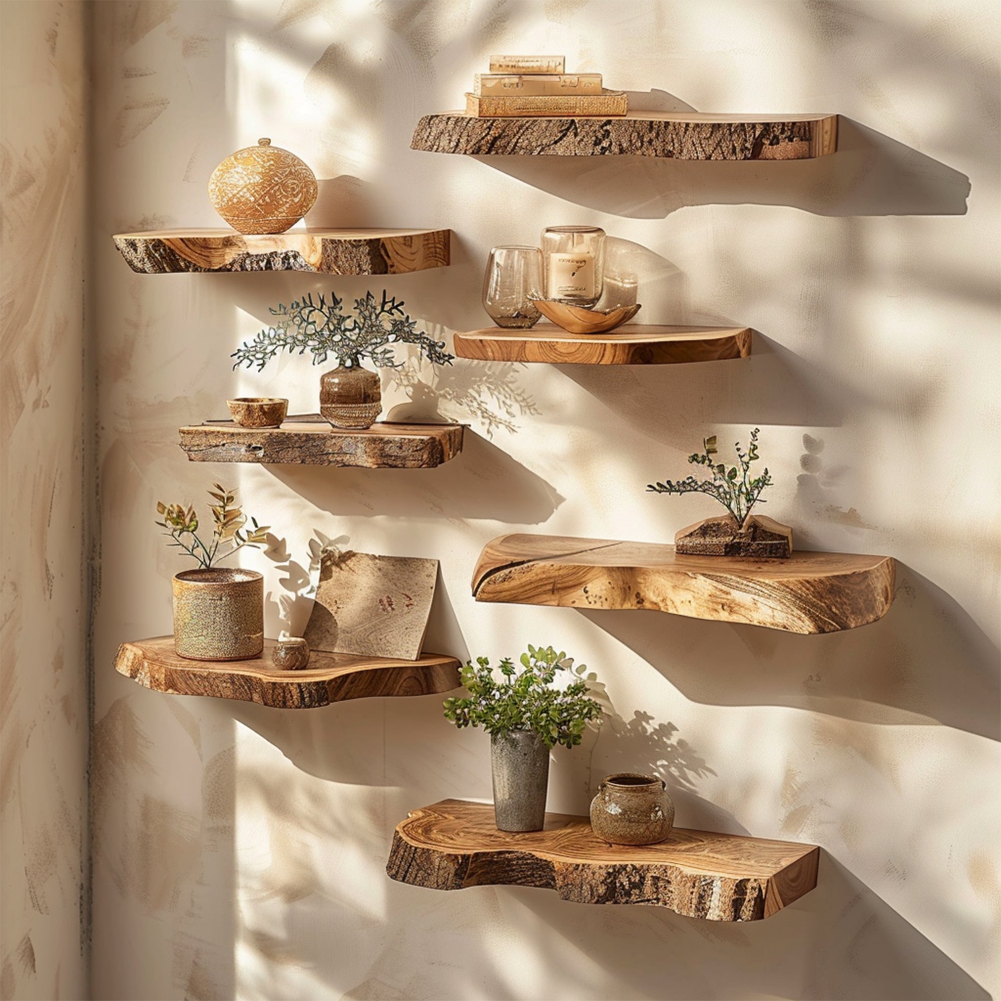 Rustic Wood Floating Shelf Live Edge Shelf Home Decor SILDTFL093