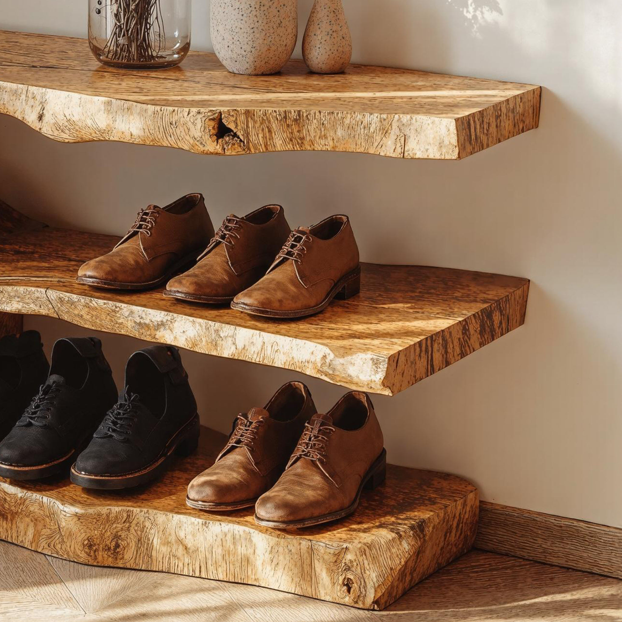 3-Tier Wooden Shoe Rack Bench For Organizing Shoes & Bags SILDTSHB020