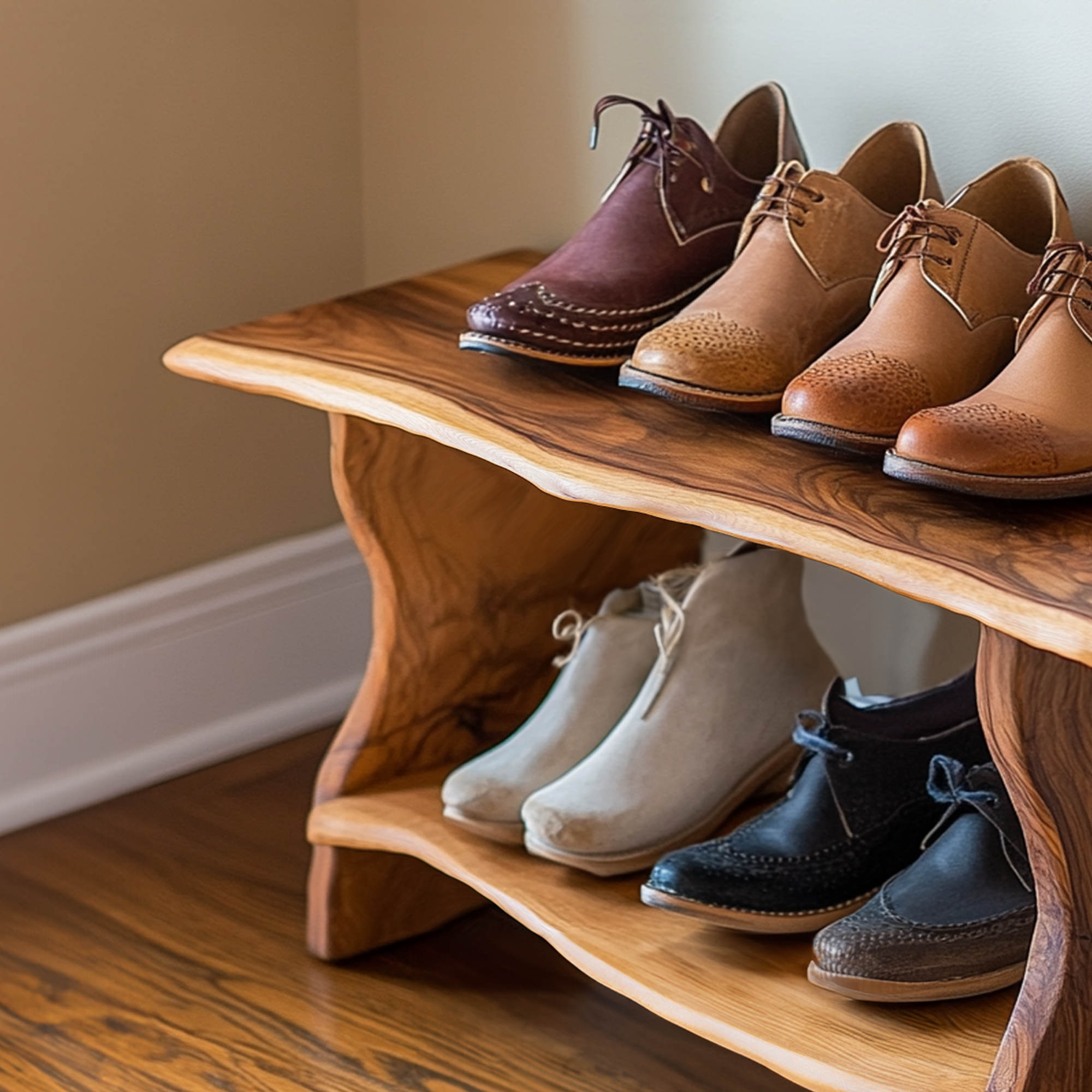 Hallway Bench Shoe Rack Open Shelves Organiser SINLSB012