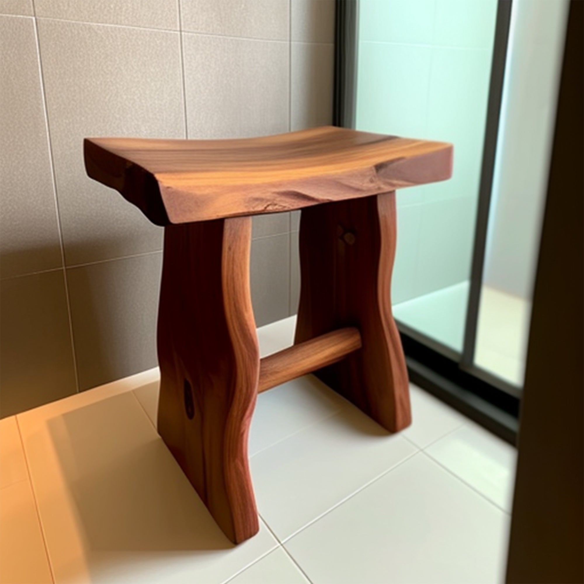 Shower Bench Solid Wood Waterproof Shower Seat SILDTSB012