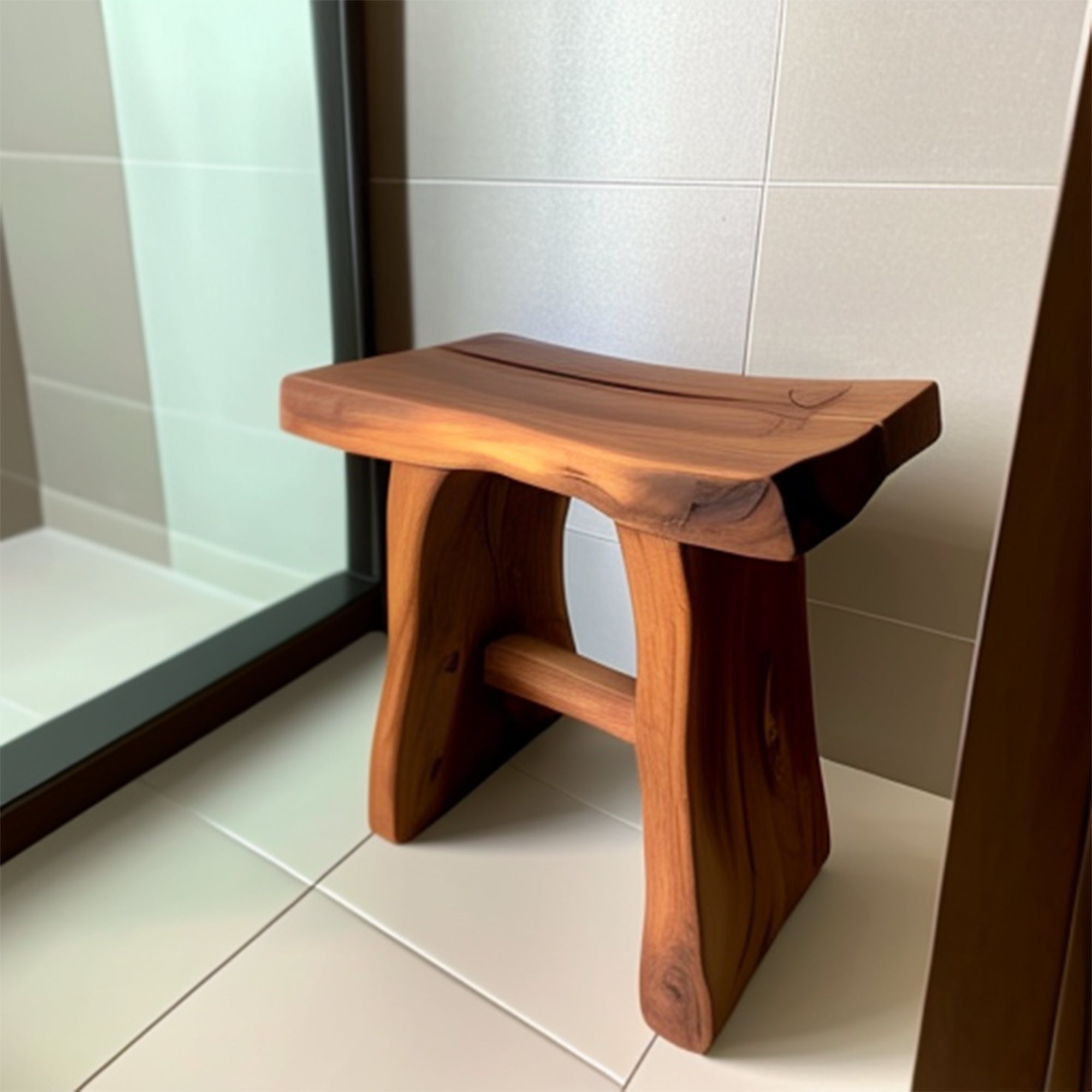 Shower Bench Solid Wood Waterproof Shower Seat SILDTSB012