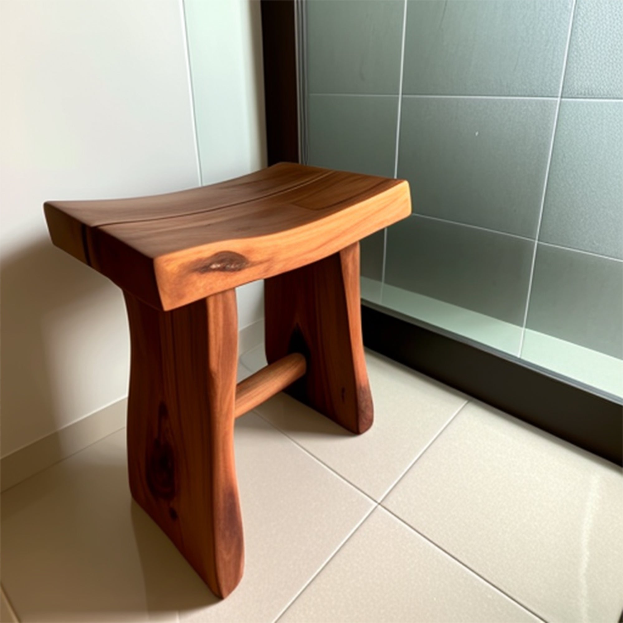 Shower Bench Solid Wood Waterproof Shower Seat SILDTSB012