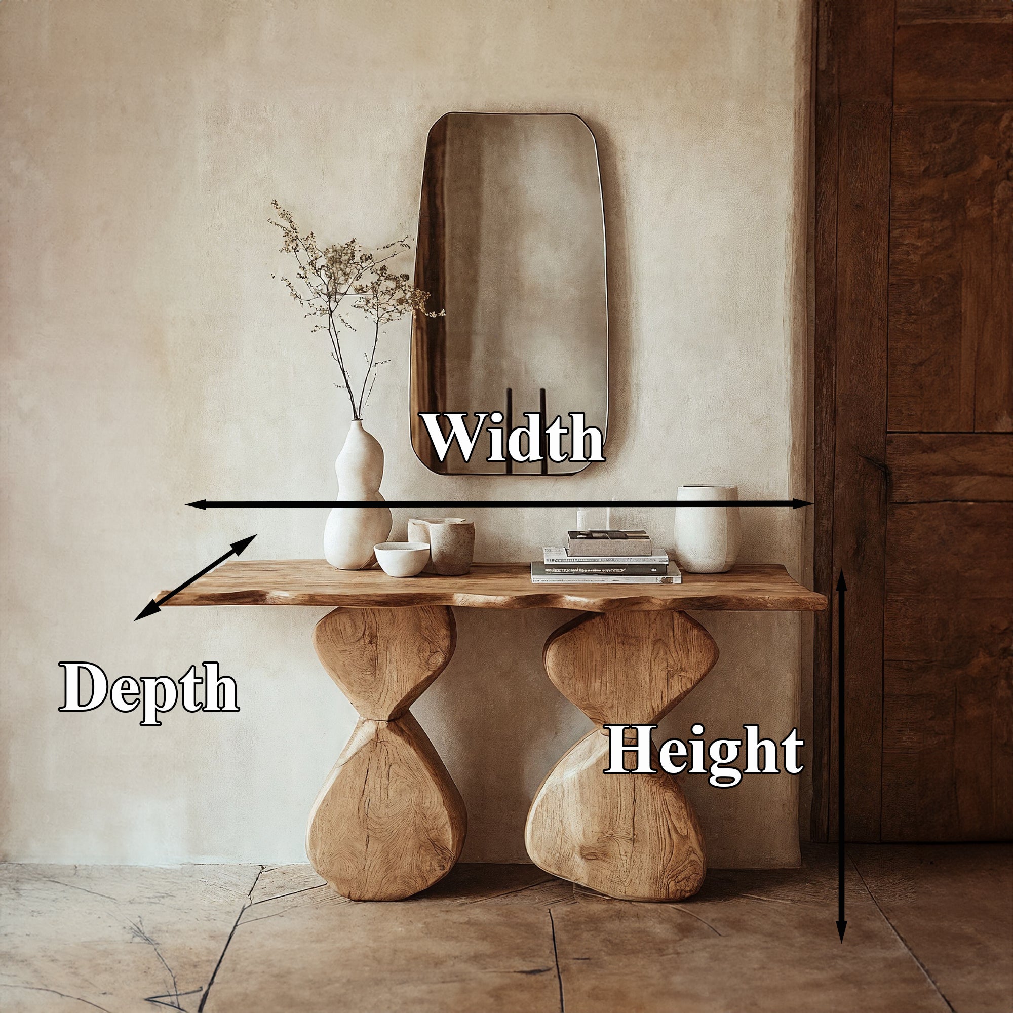 Entryway Console Table Solid Wood CT46