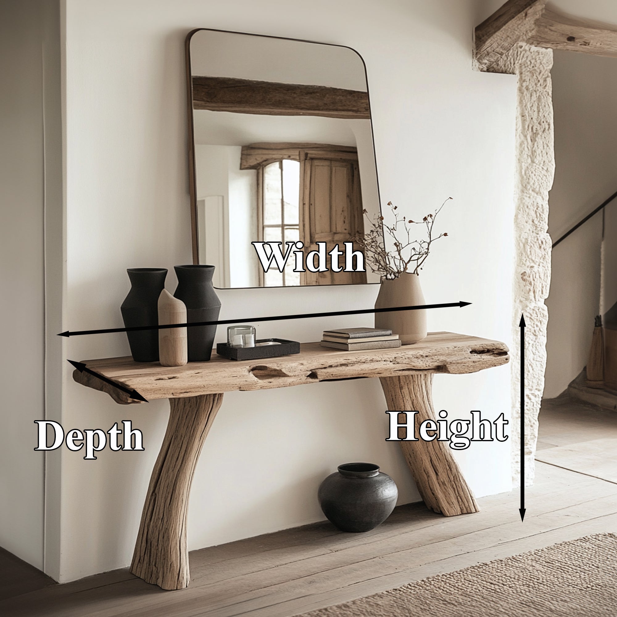 Rustic Wood Console Table CT40