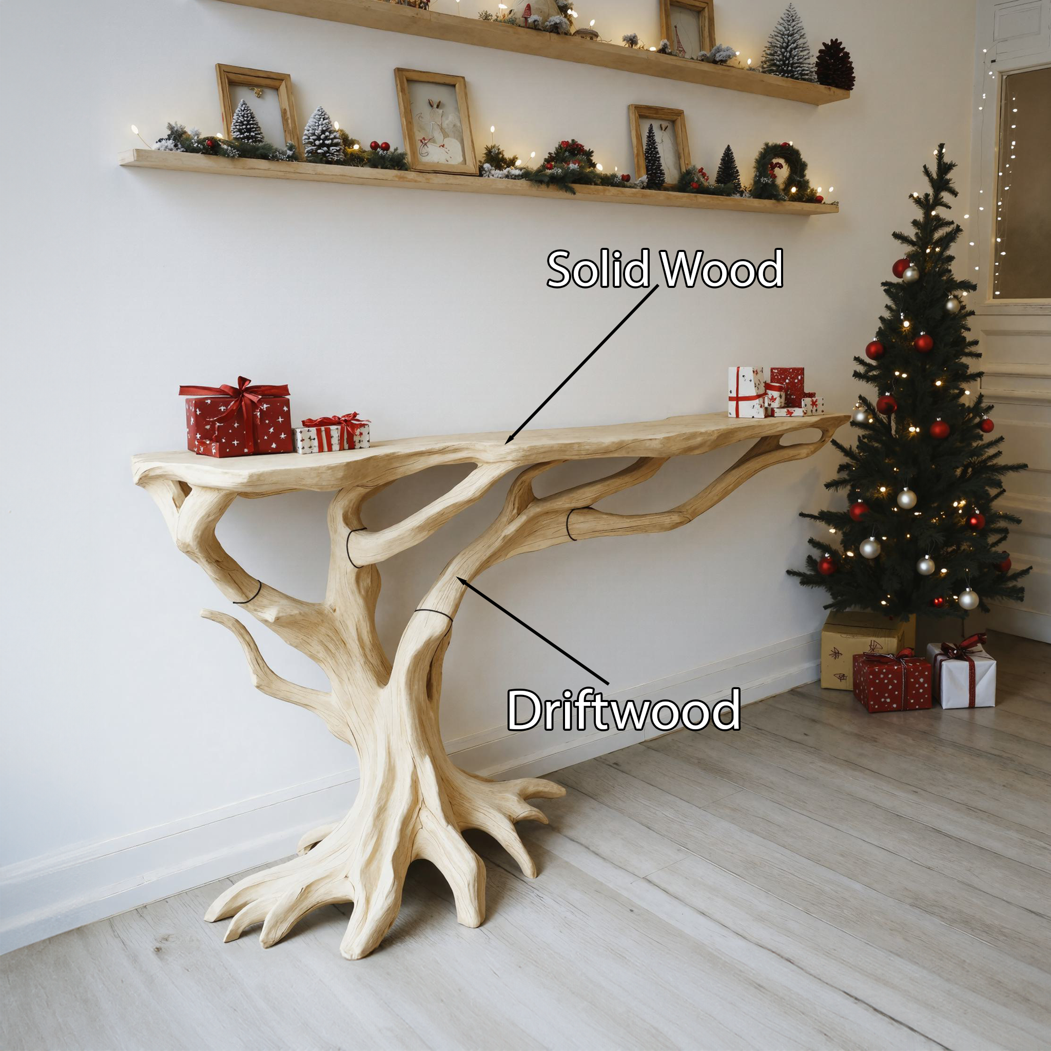 Wooden Console Entryway Table Christmas Decor SILDTCSC015