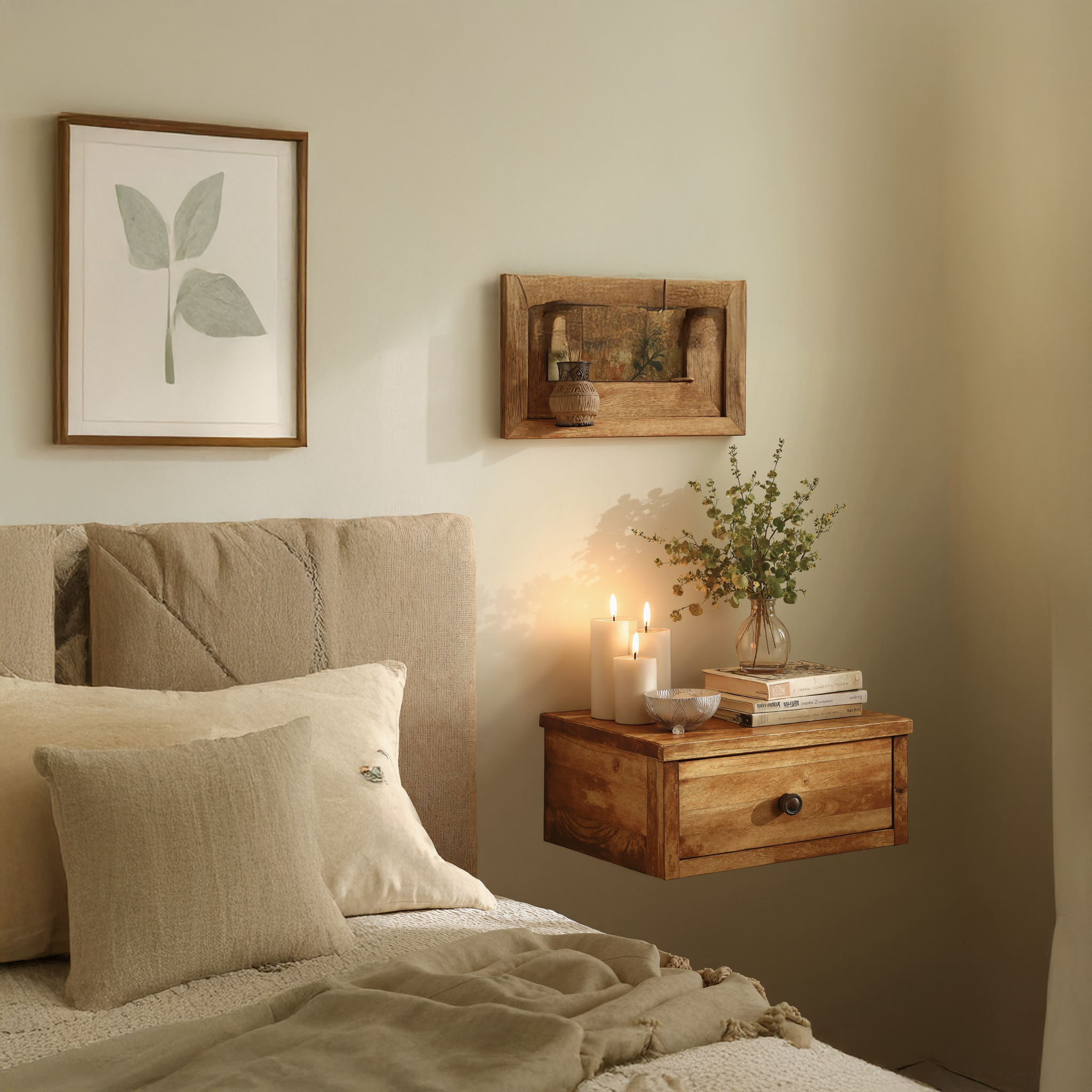 Minimalist Floating Nightstand With Wooden Drawer SILDTNS015