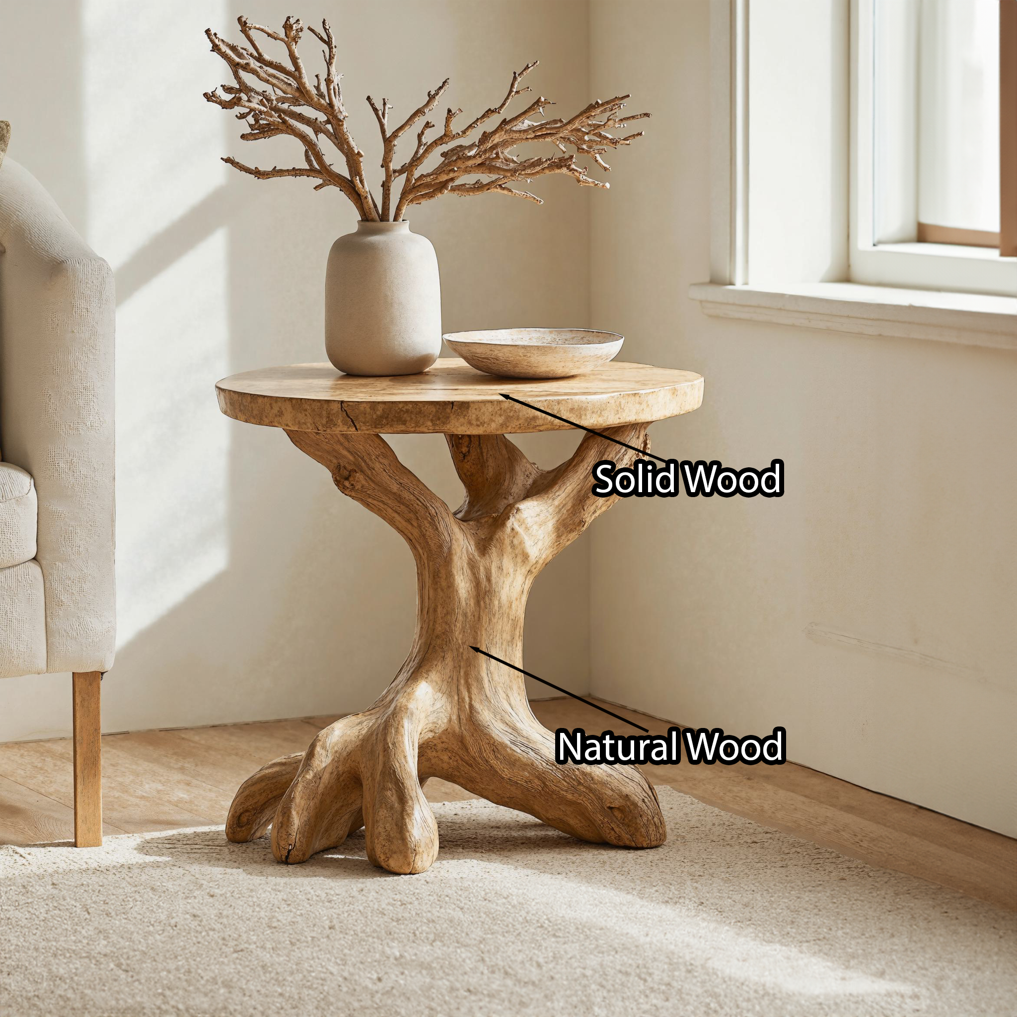 Farmhouse End Table Live Edge Table Decor SILDTEN052