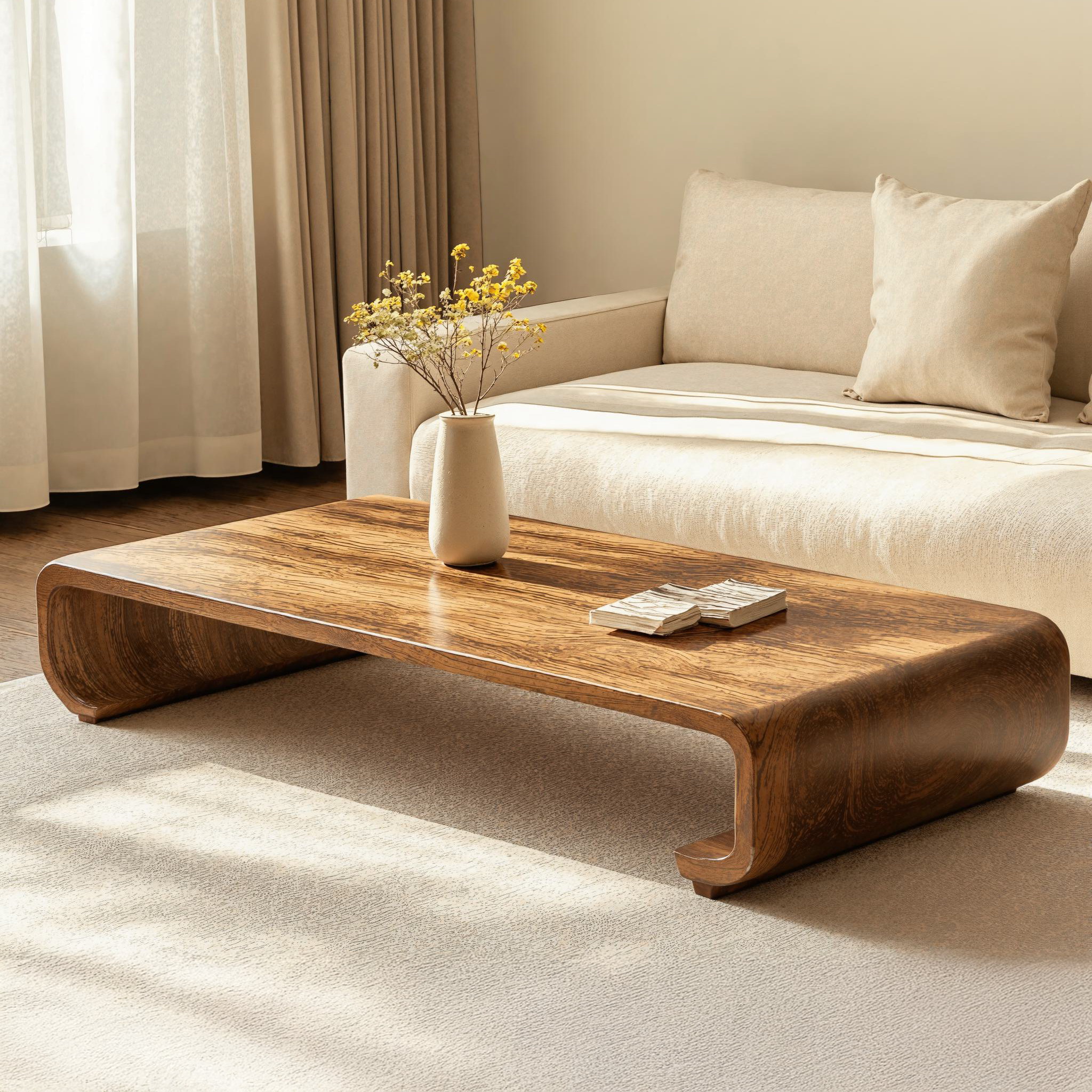 Minimalist Wood Coffee Table Sitting Room Modern Simplicity SILDTCF118