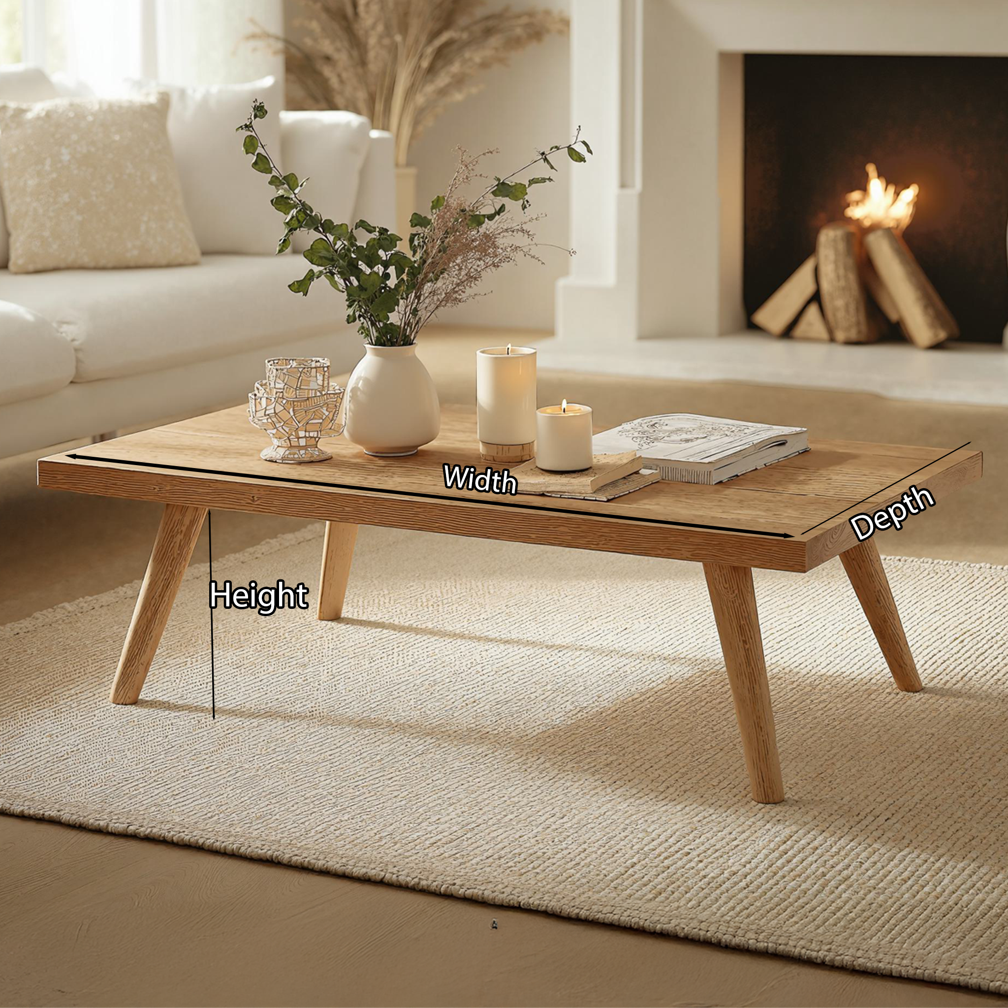 Farmhouse Wood Coffee Table Home Decor SILDTCF062