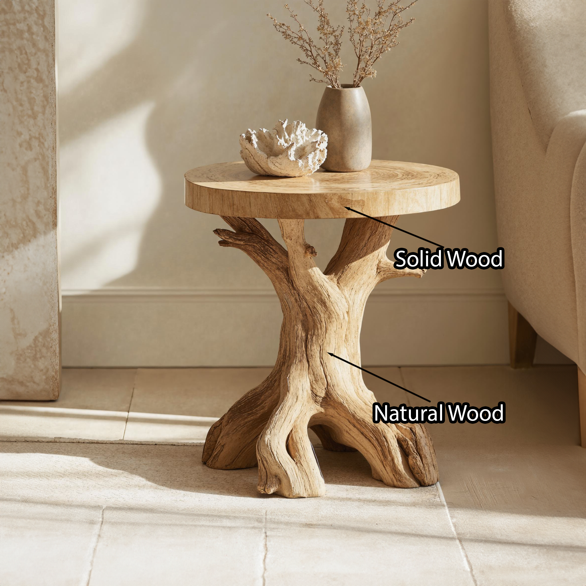 Rustic Wood End Table Sofa Table Decor SILDTEN048