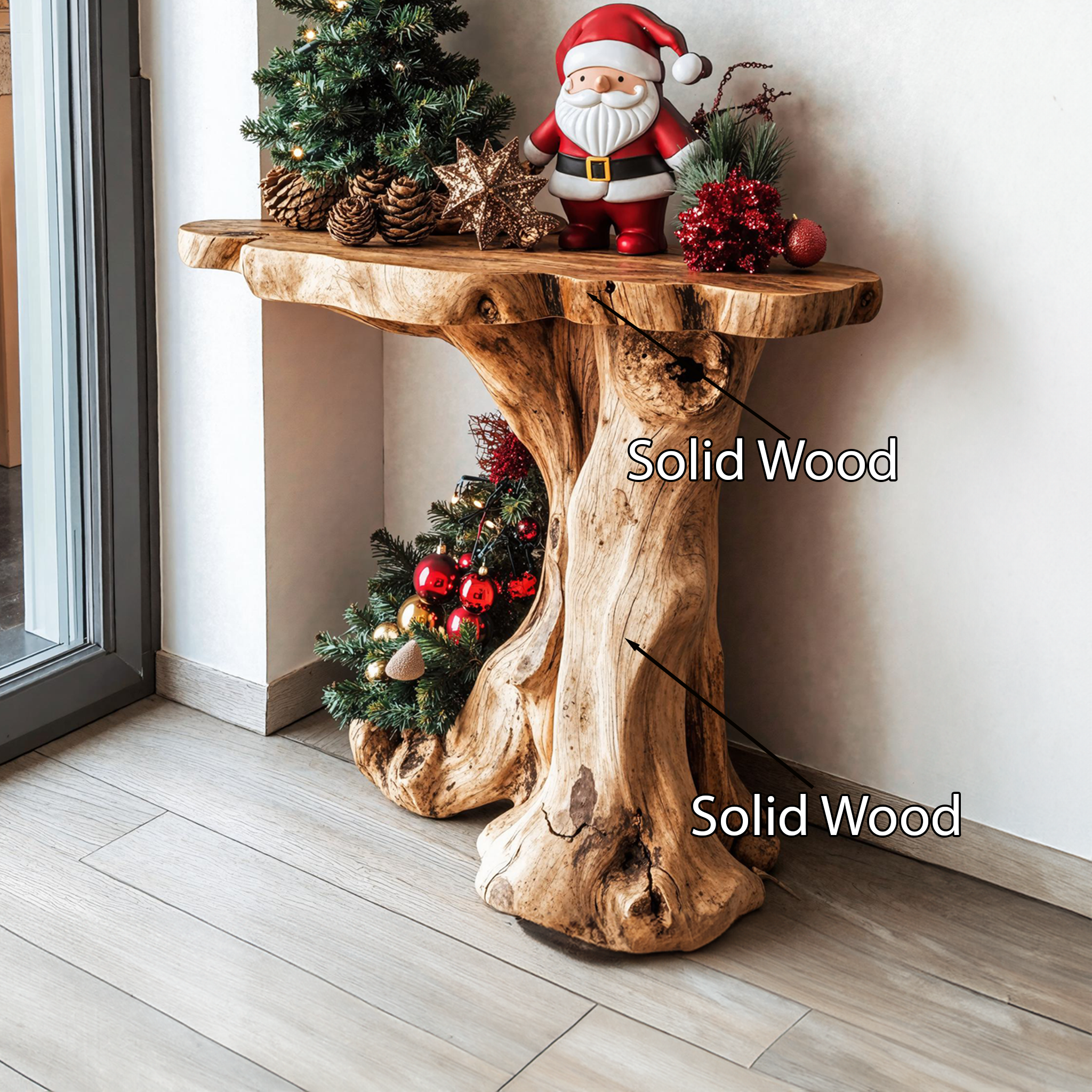 Live Edge Christmas End Table Farmhouse Decor SILDTENC020