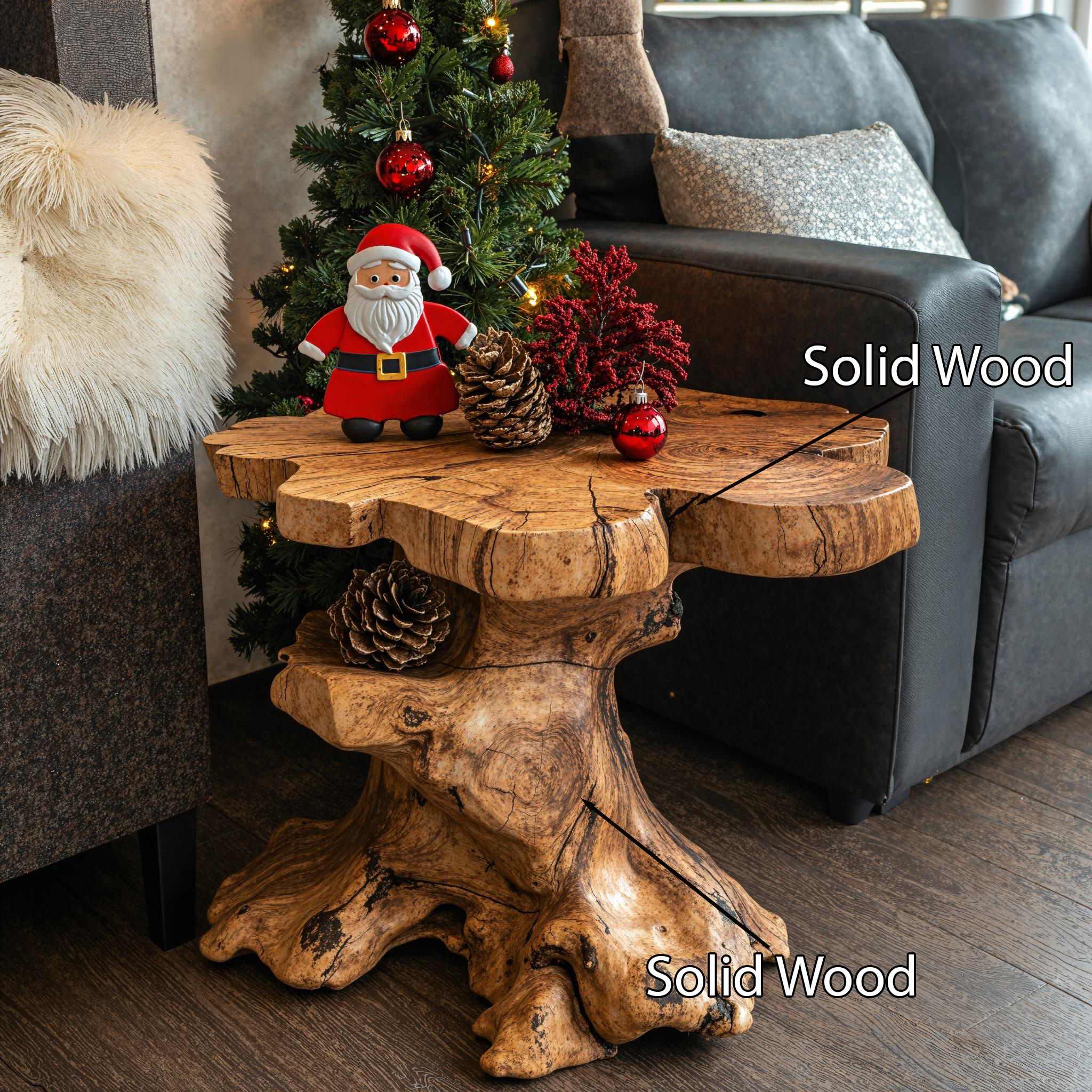 Handcrafted Live Edge End Table Christmas Decor SILDTENC002