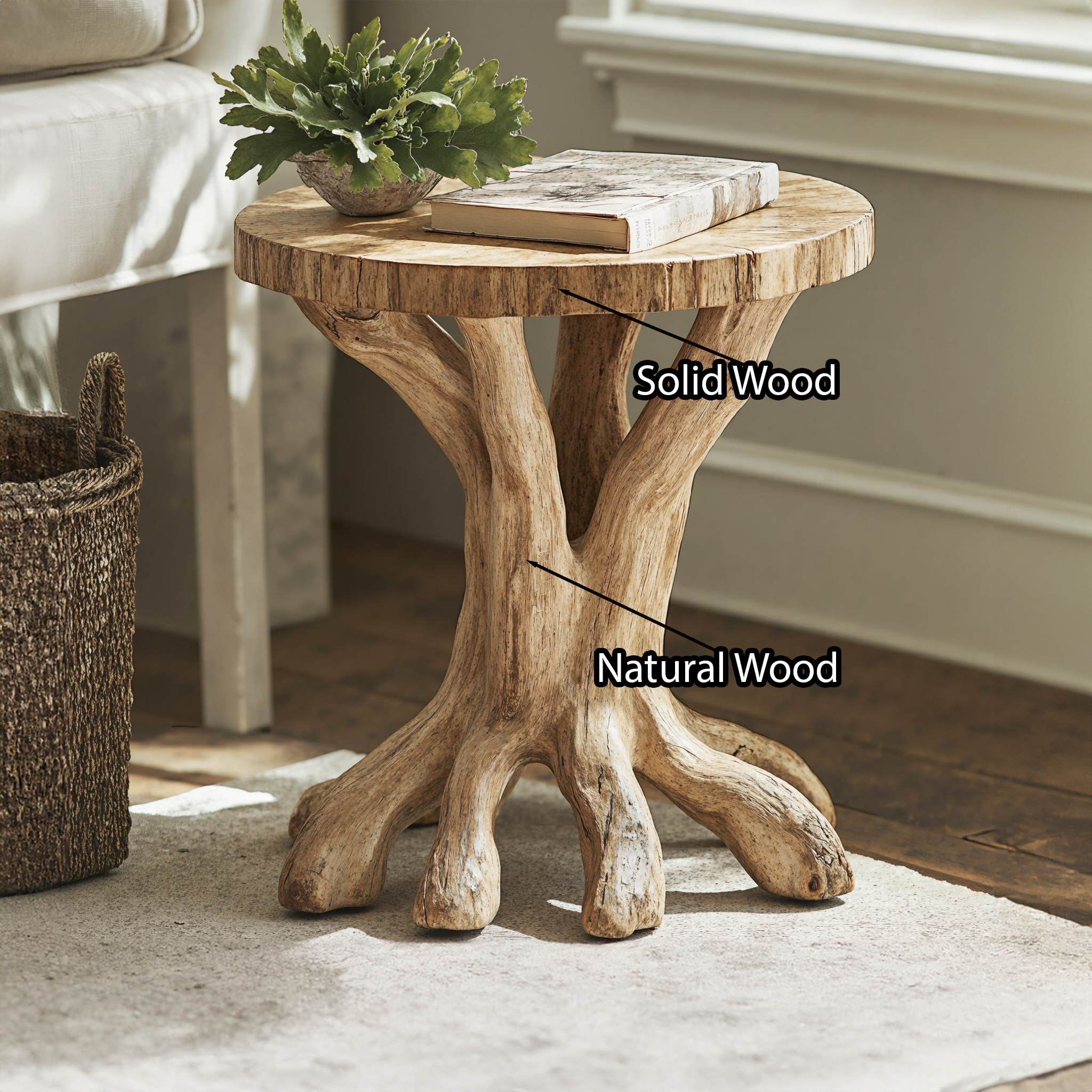 Rustic Wood End Table Handcrafted Side Table SILDTEN049