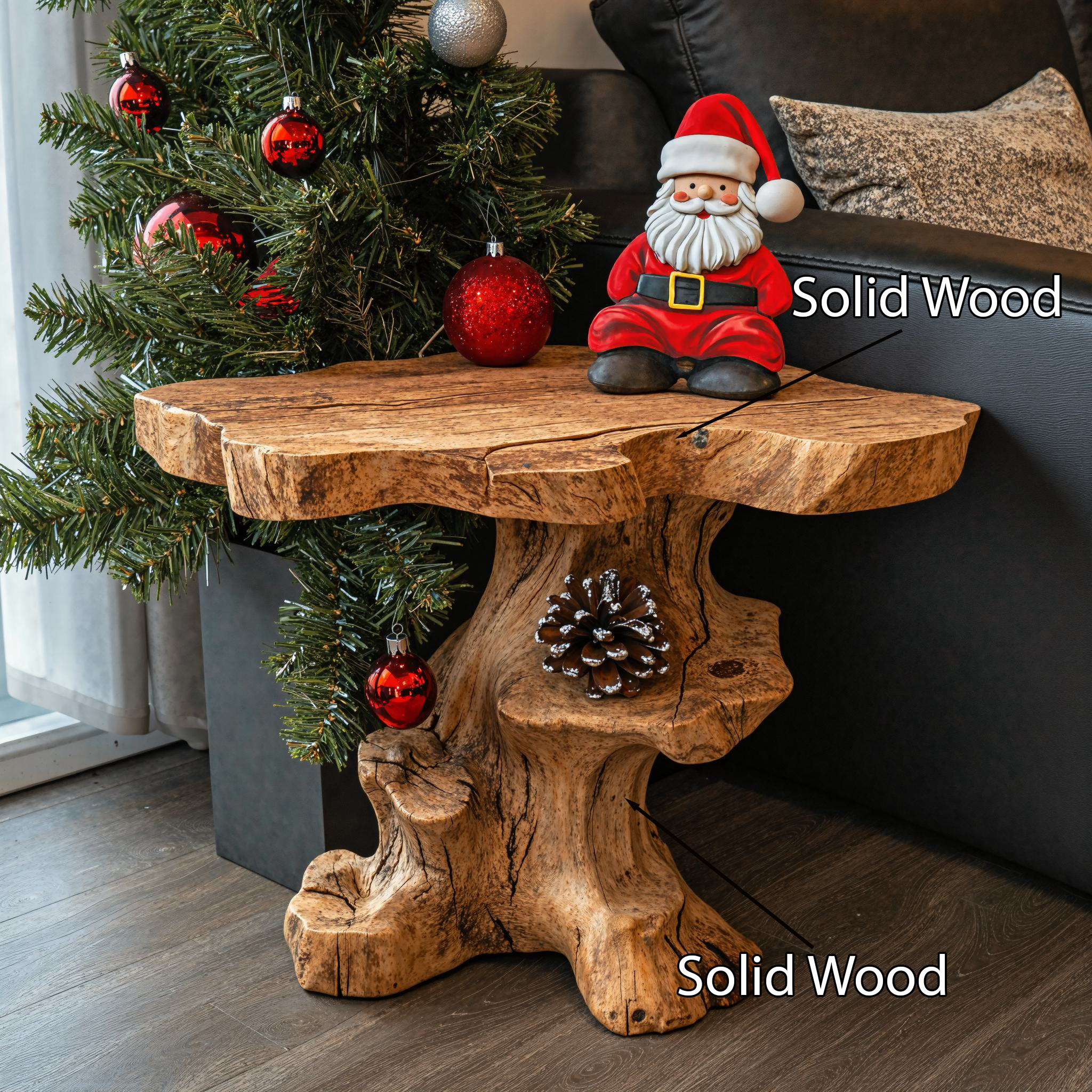 Rustic Wood Christmas End Table Handmade End Table SILDTENC010