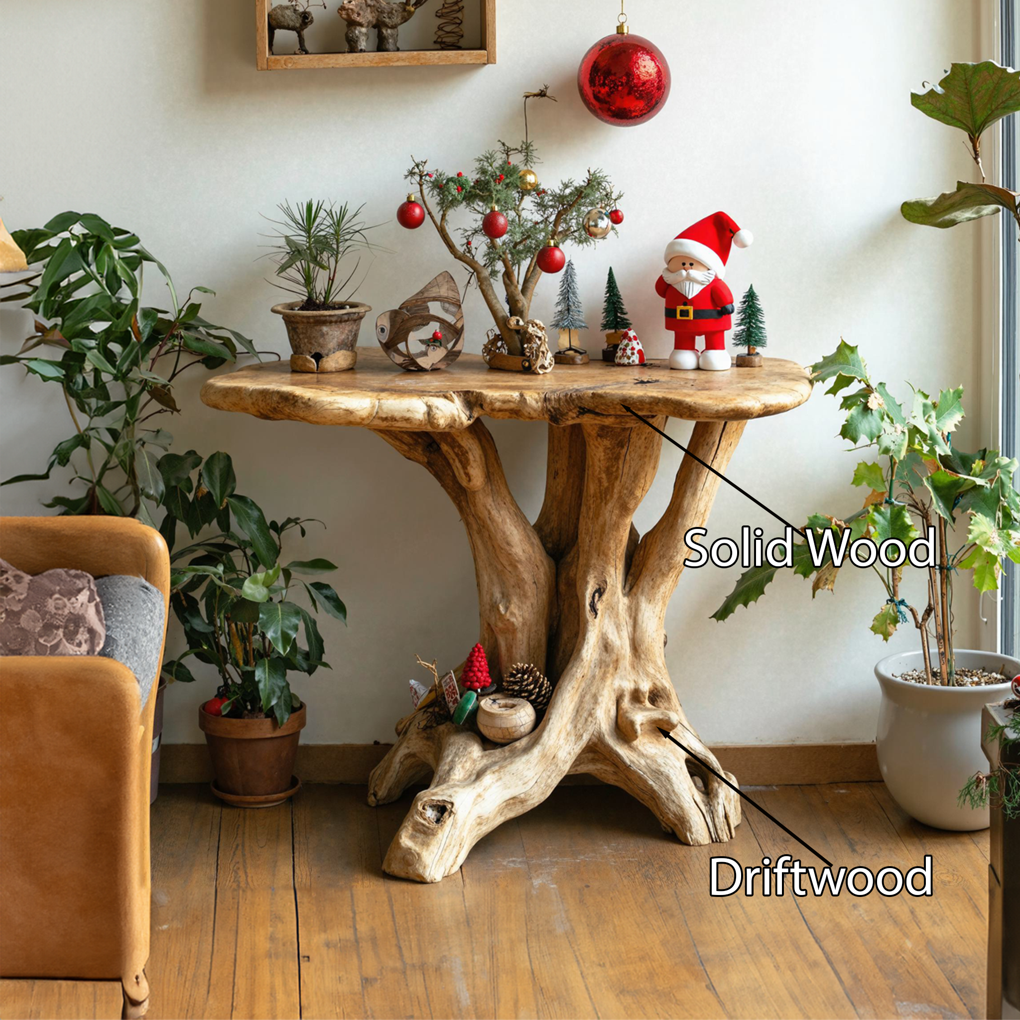 Farmhouse Wood End Table Rustic Table Xmas Decor SILDTENC013