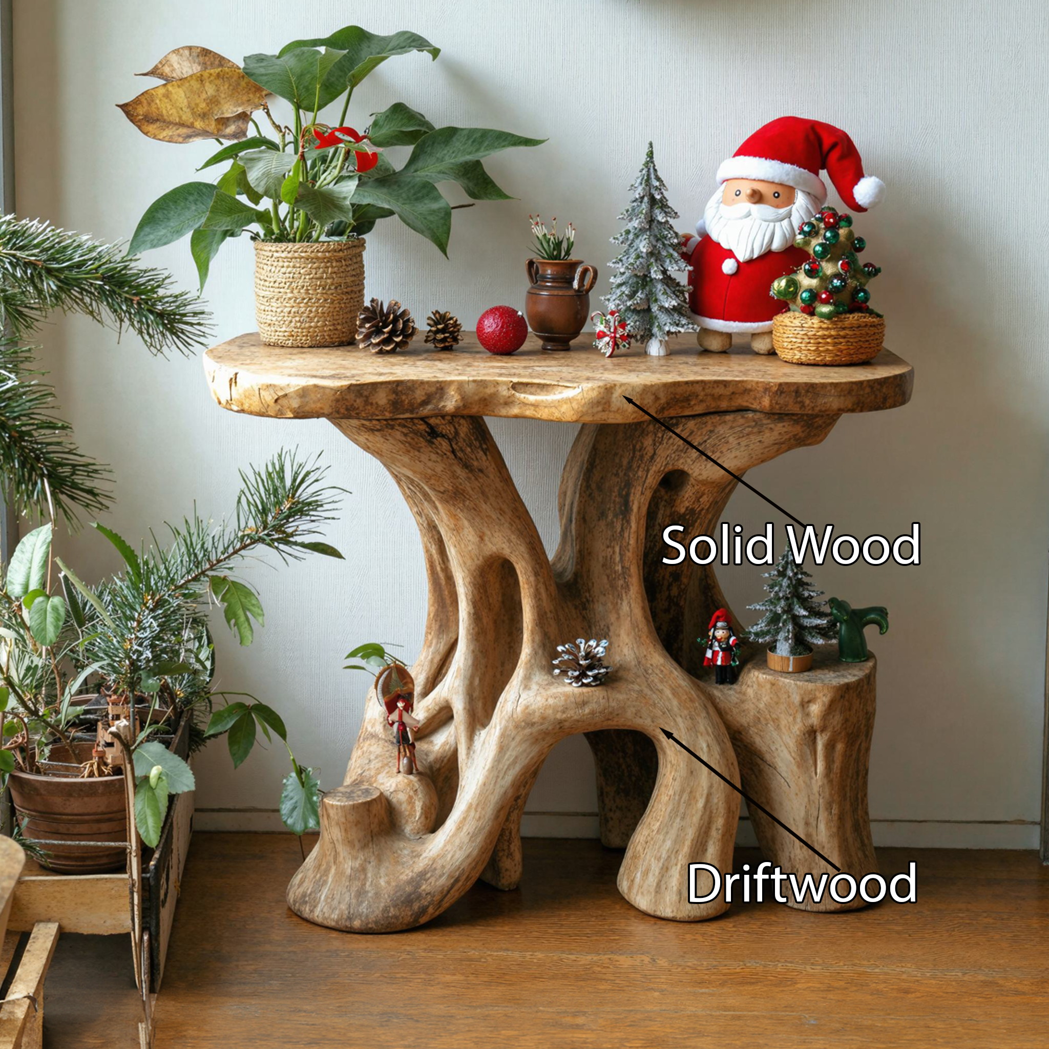 Reclaimed Wood End Table Living Edge Table Xmas Decor SILDTENC022