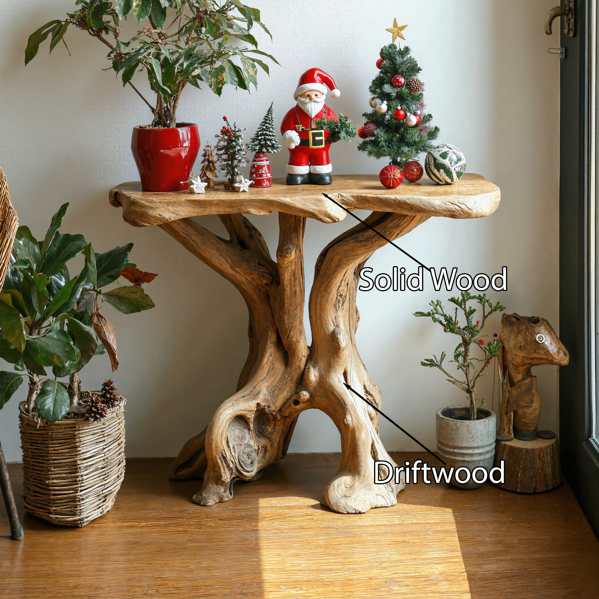 Farmhouse Live Edge End Table Christmas End Table SILDTENC016