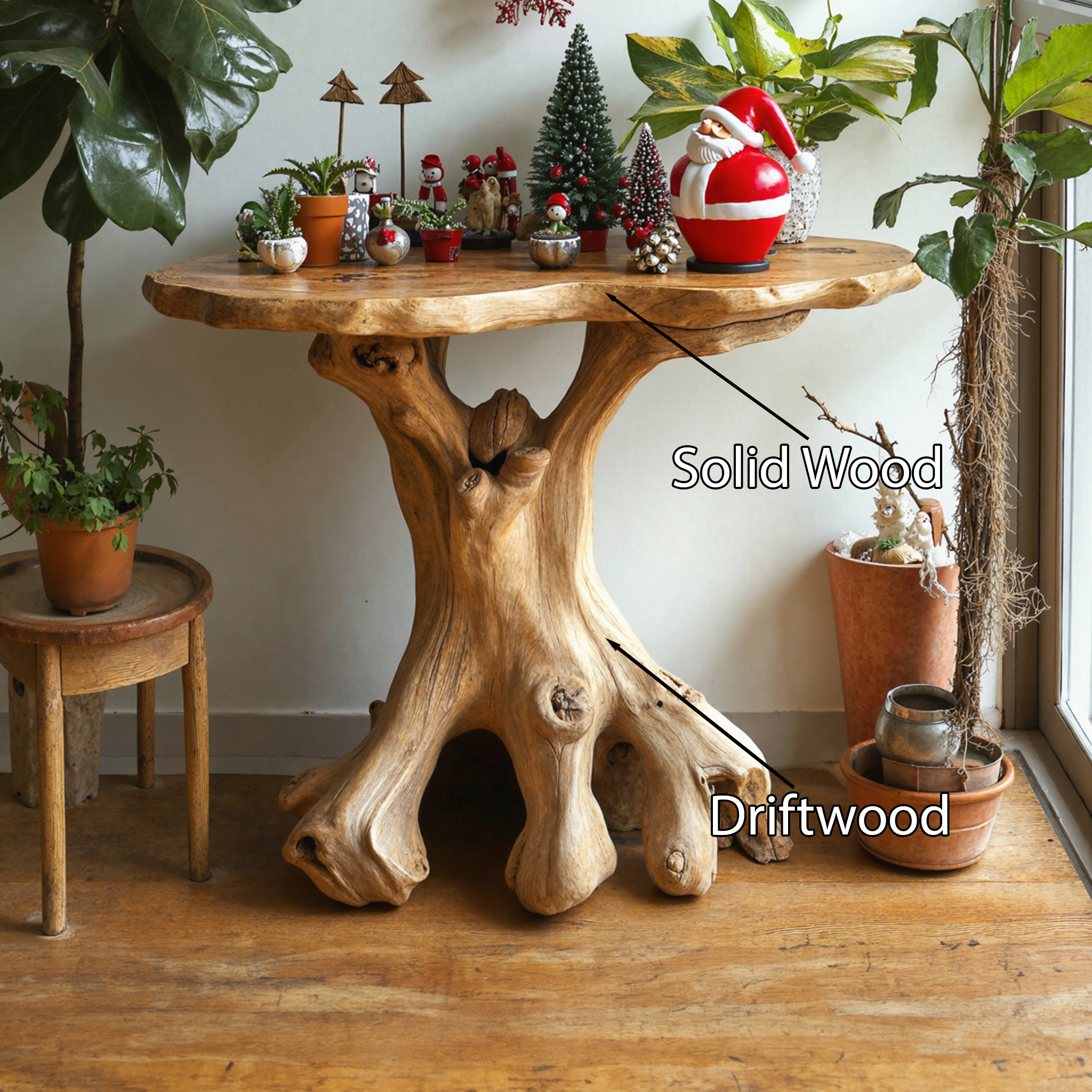 Farmhouse Live Edge End Table Xmas End Table SILDTENC015