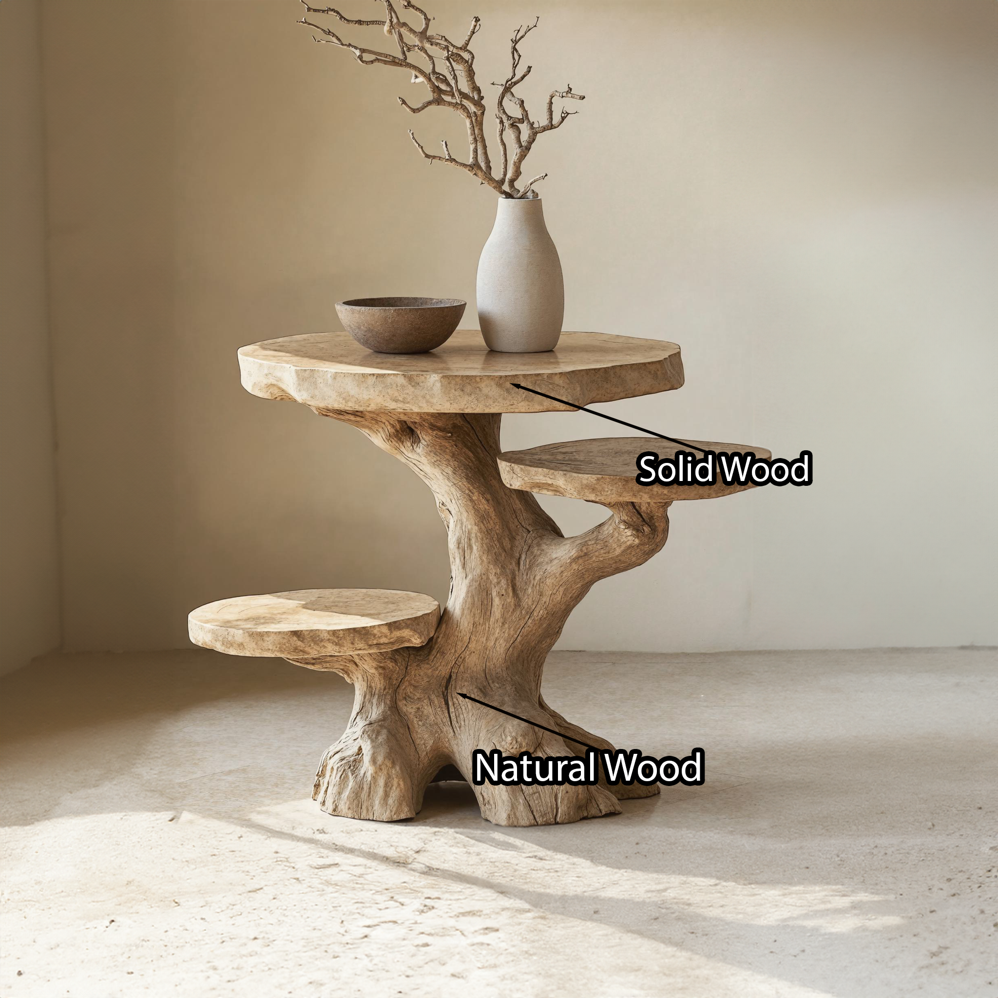 Farmhouse Wood Live Edge End Table Decor SILDTEN024