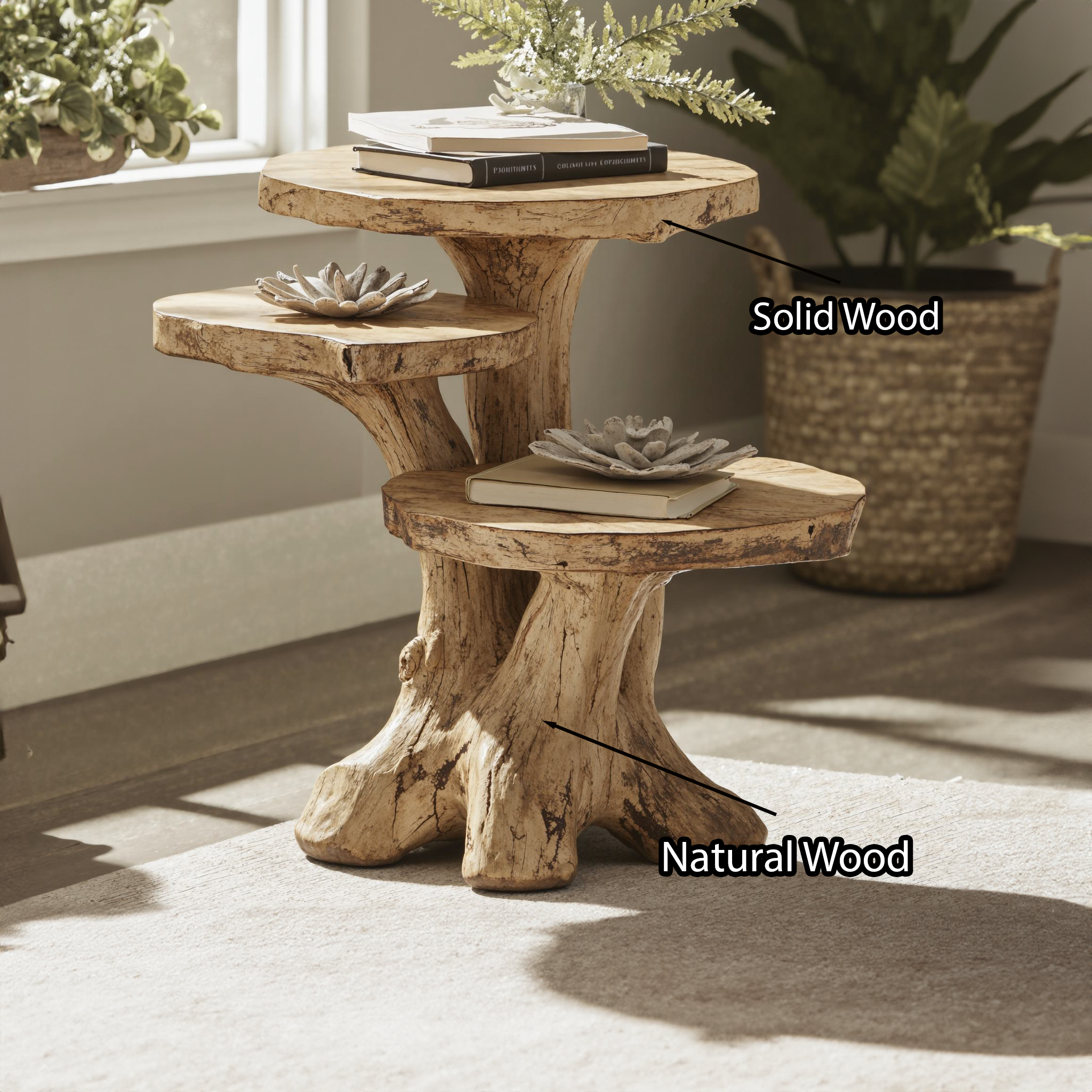 Rustic Multi-Tier End Table Handcrafted End Table SILDTEN031