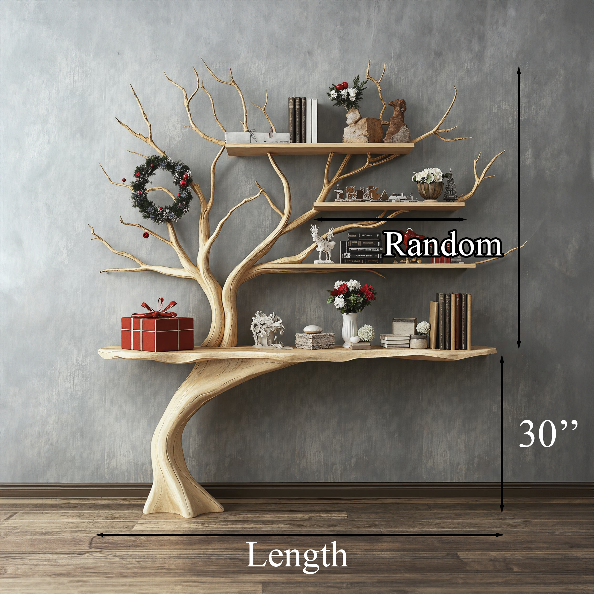 Narrow Console Table With Tree Branch Shelves SINLCM004