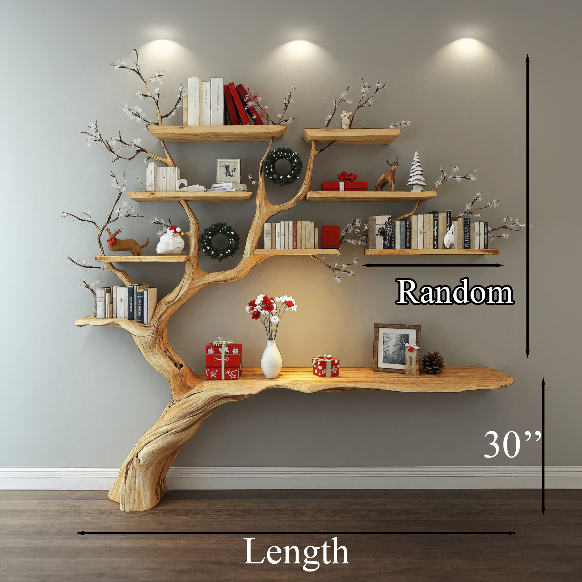 Solid Wood Console Table With Tree Branch Shelf SINLCM006