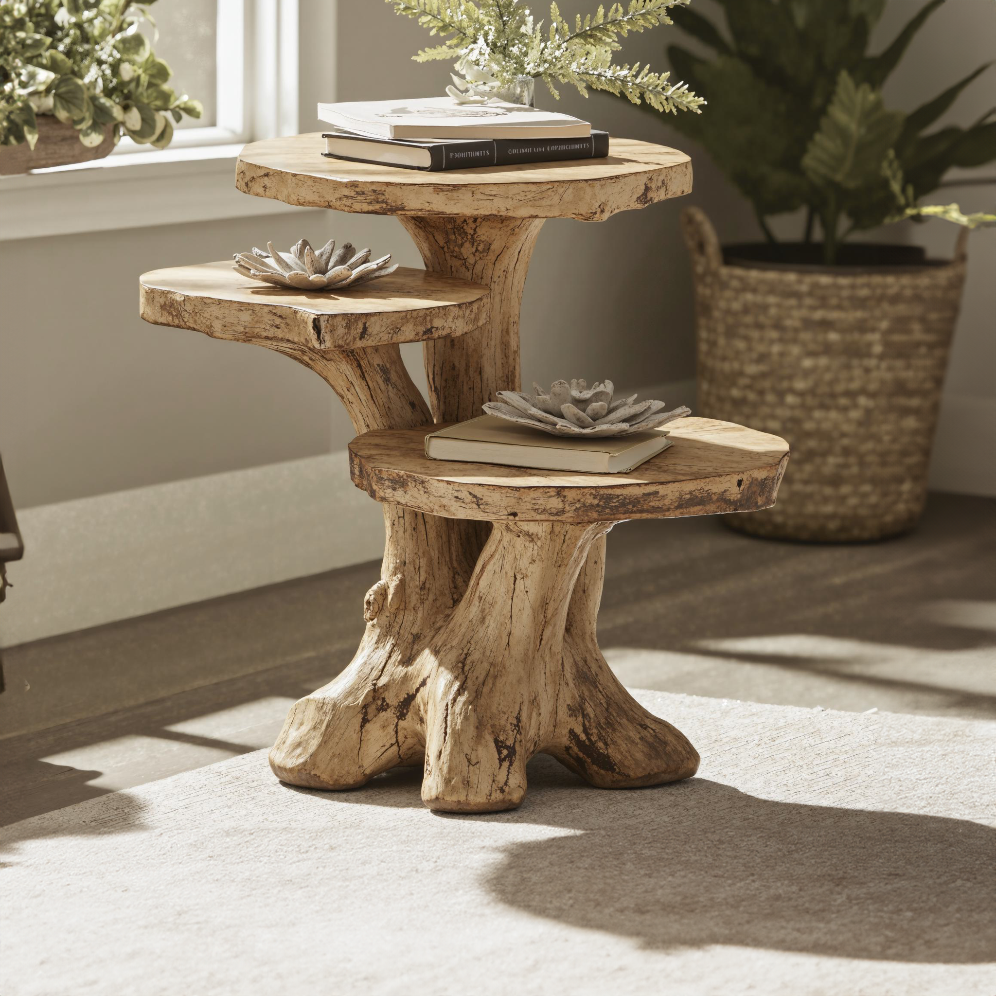 Rustic Multi-Tier End Table Handcrafted End Table SILDTEN031