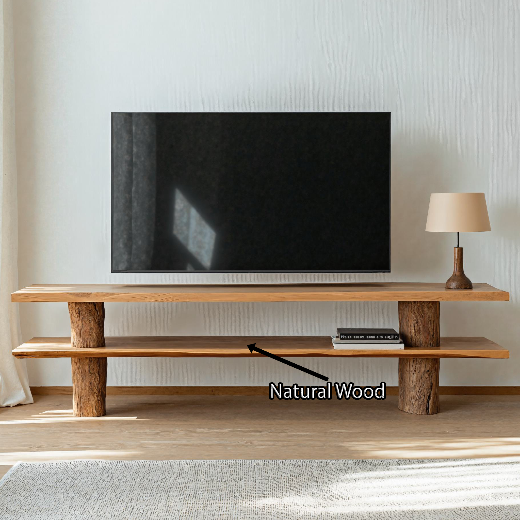 Modern Wood TV Stand With Open Storage SILDTTVC005