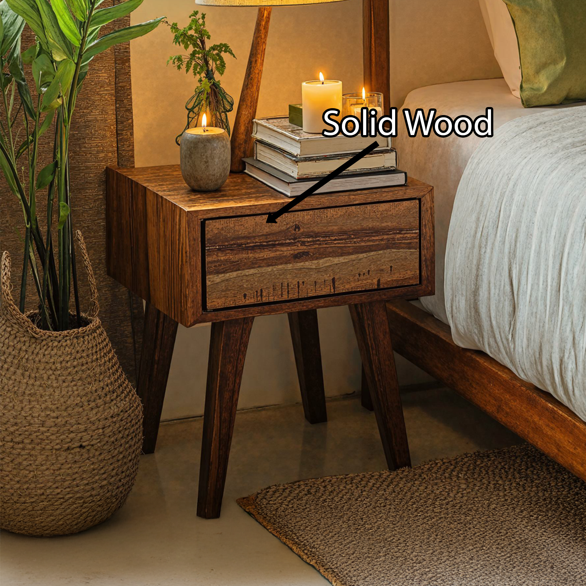 Handcrafted Standing Nightstand Side Table SILDTNS018