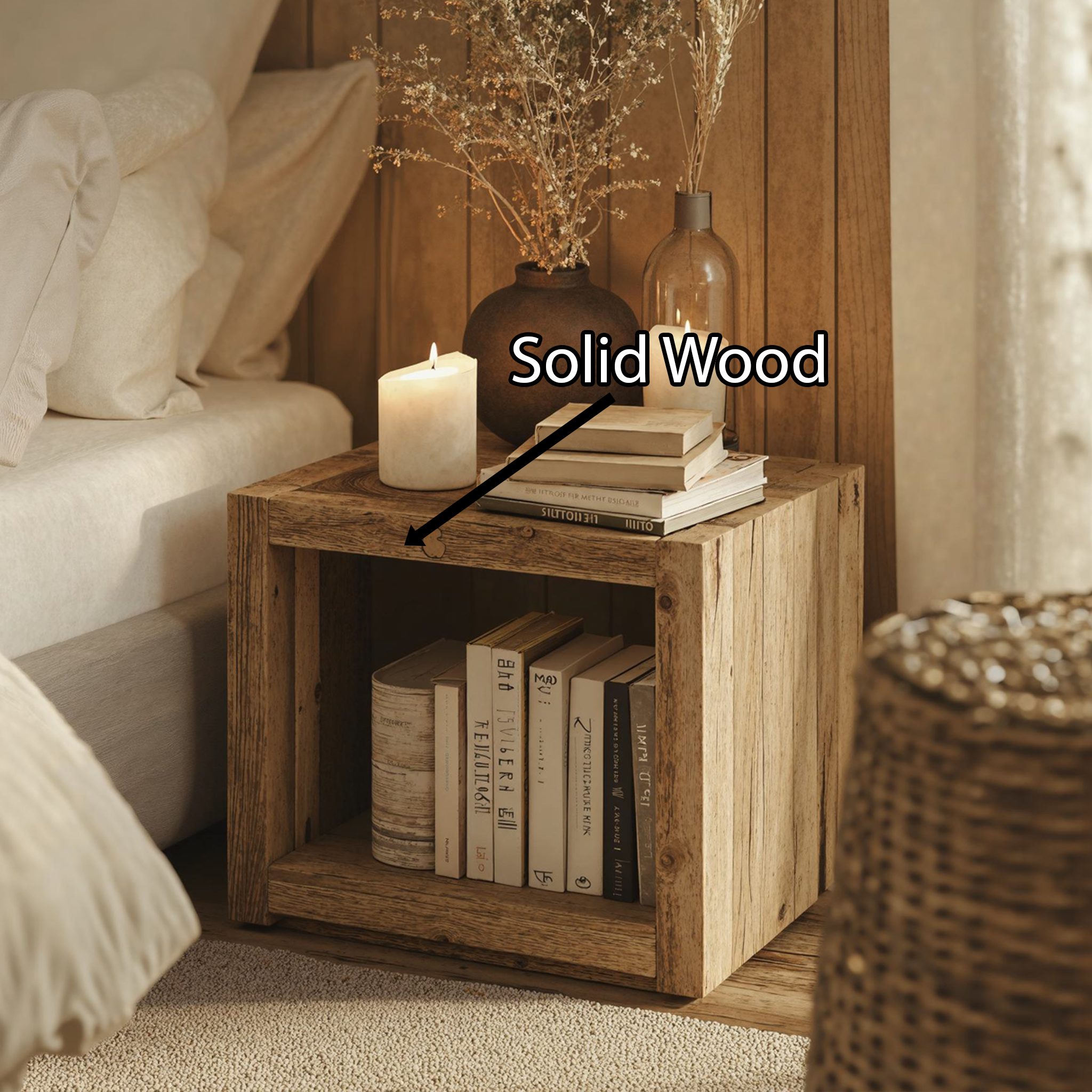 Standing Nightstand With Storage Space SILDTNS019