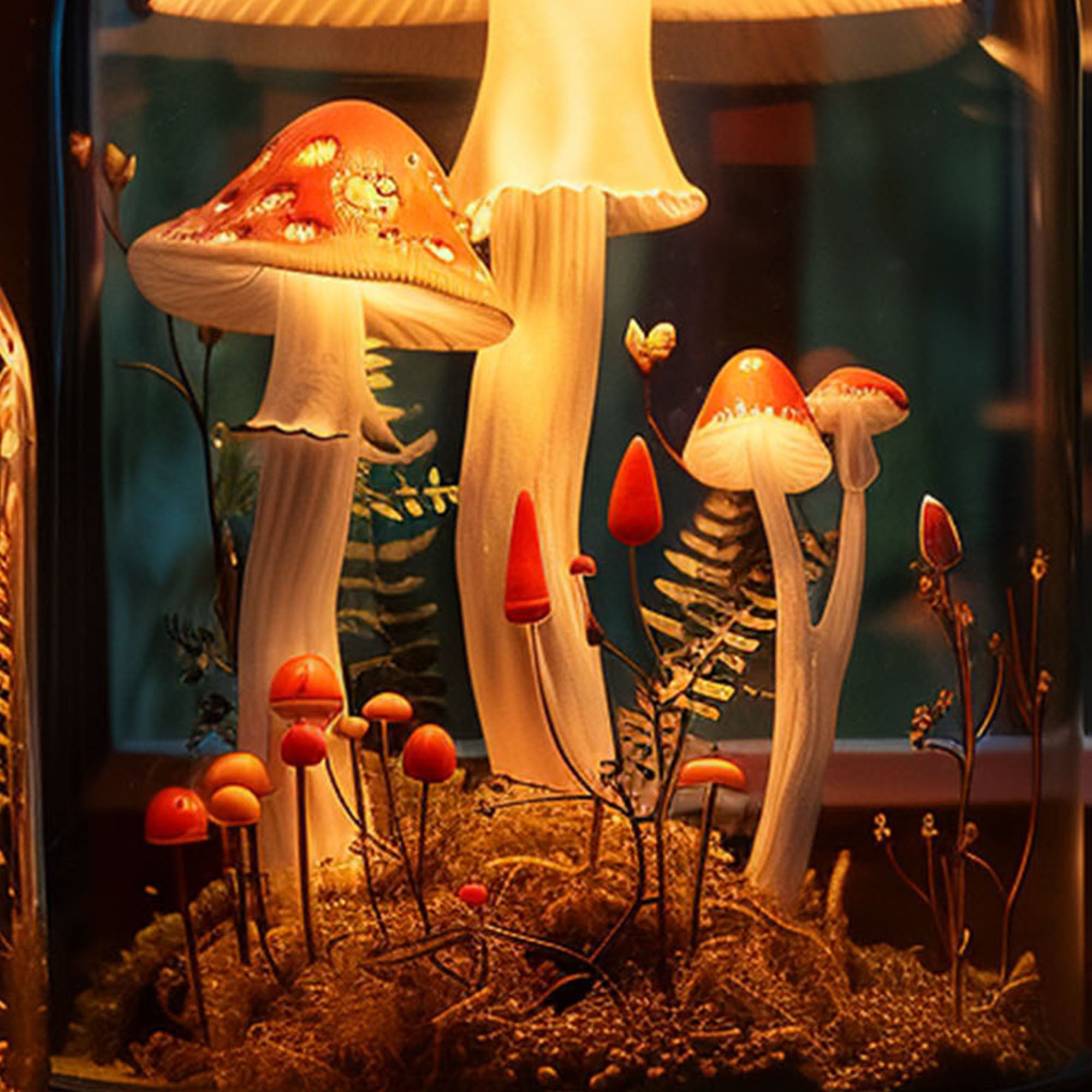 Handcrafted Mushroom Night Light Magic SILDTMR035