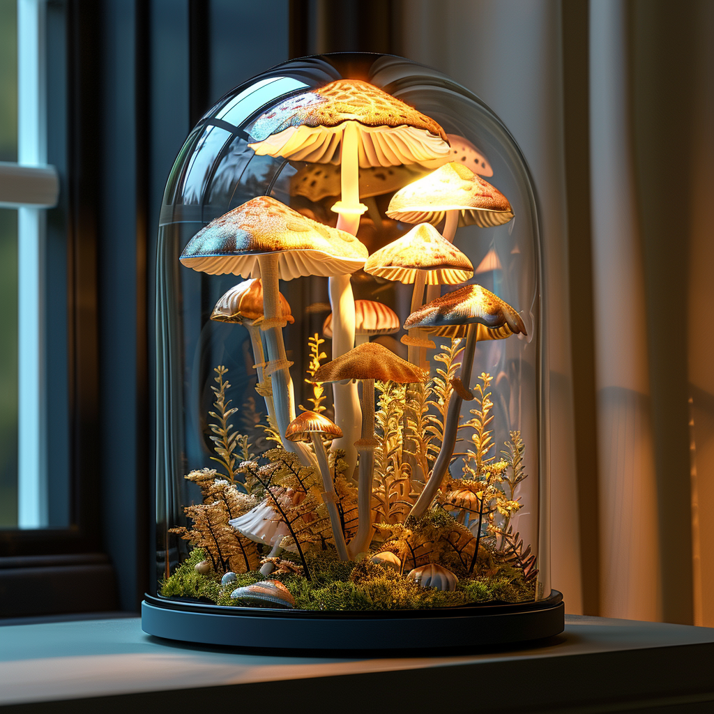 Custom Wood Mushroom Lights SILDTMR025