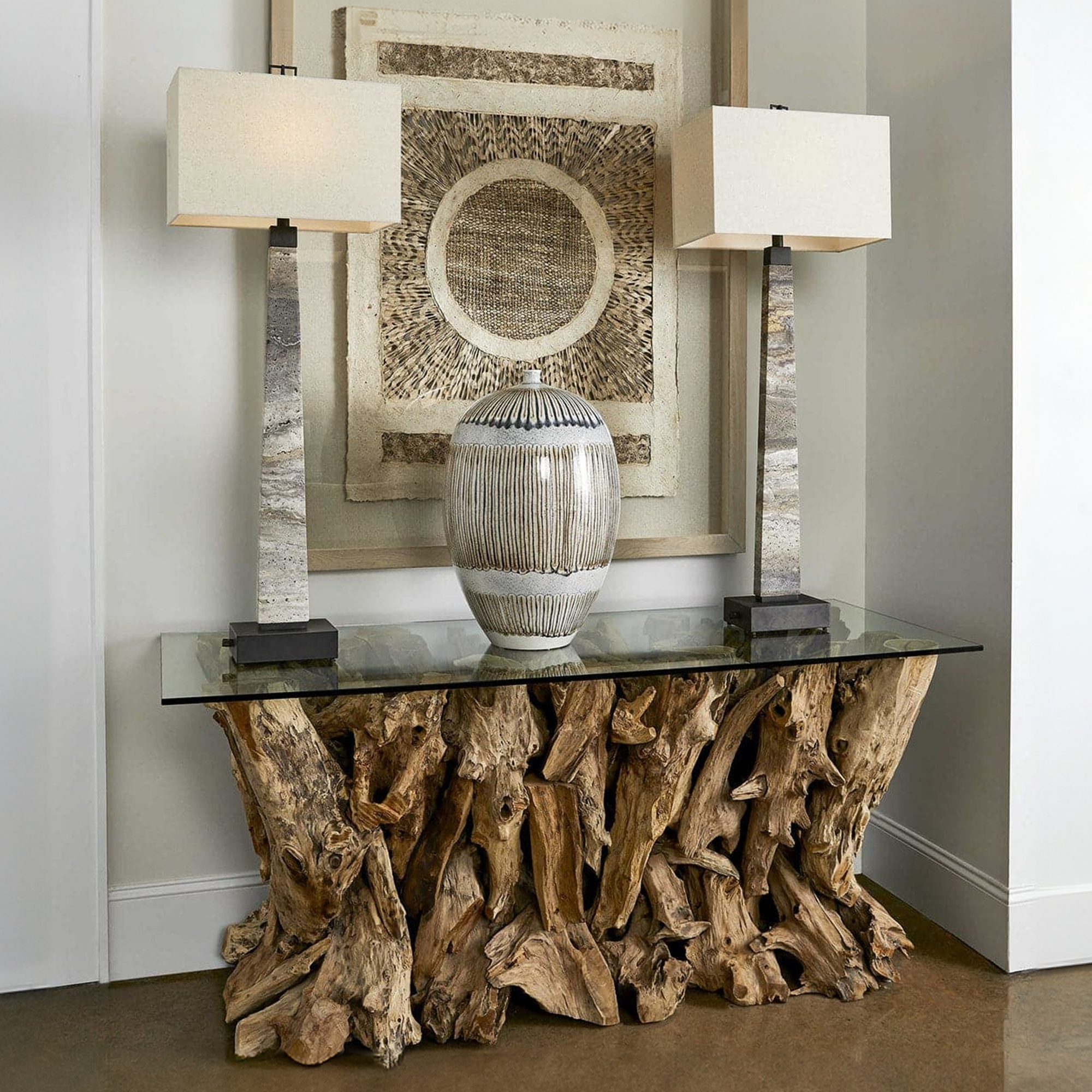 Teak Wood Root Coffee Table SINLCF007