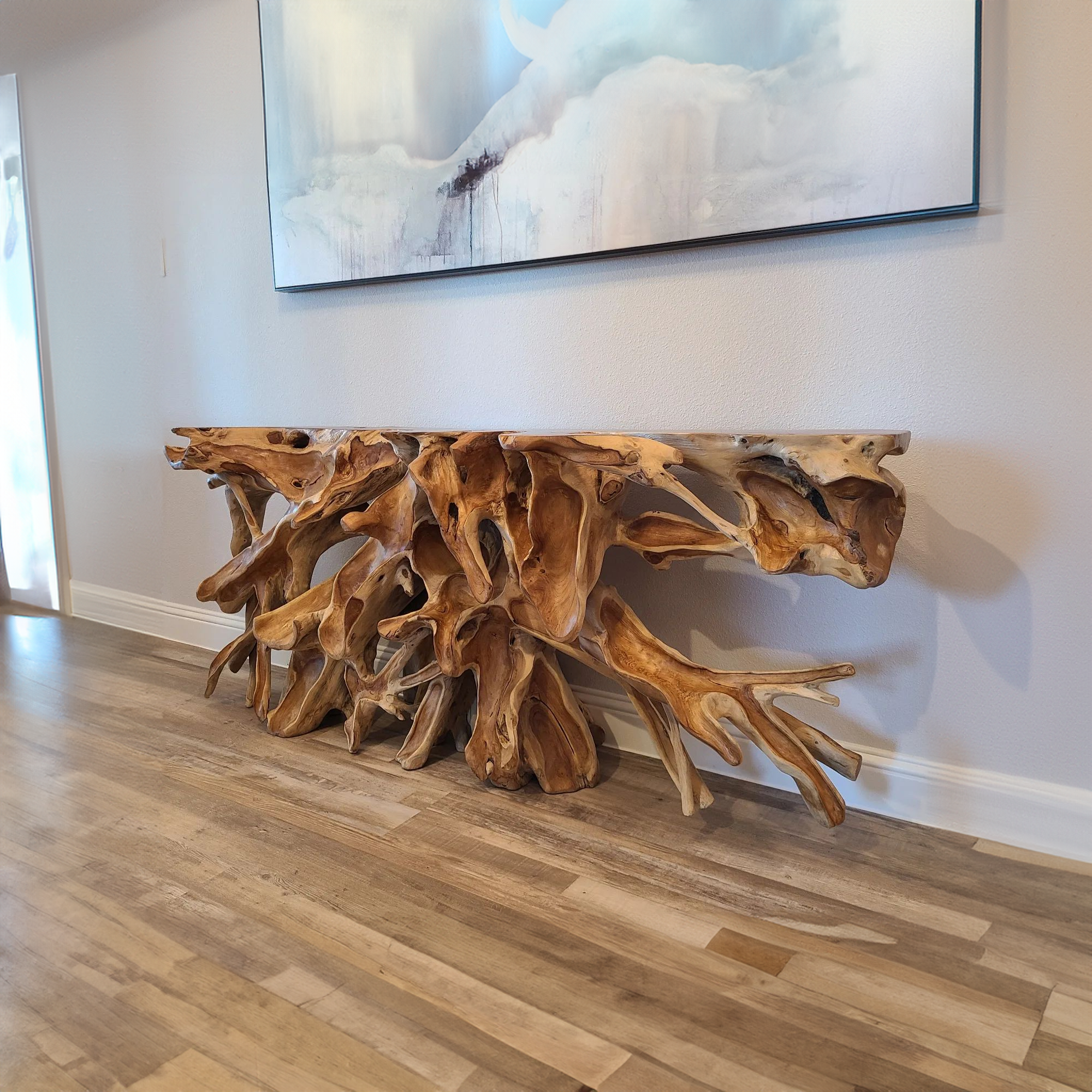 Teak Root Coffee Table Live Edge SINLCF004