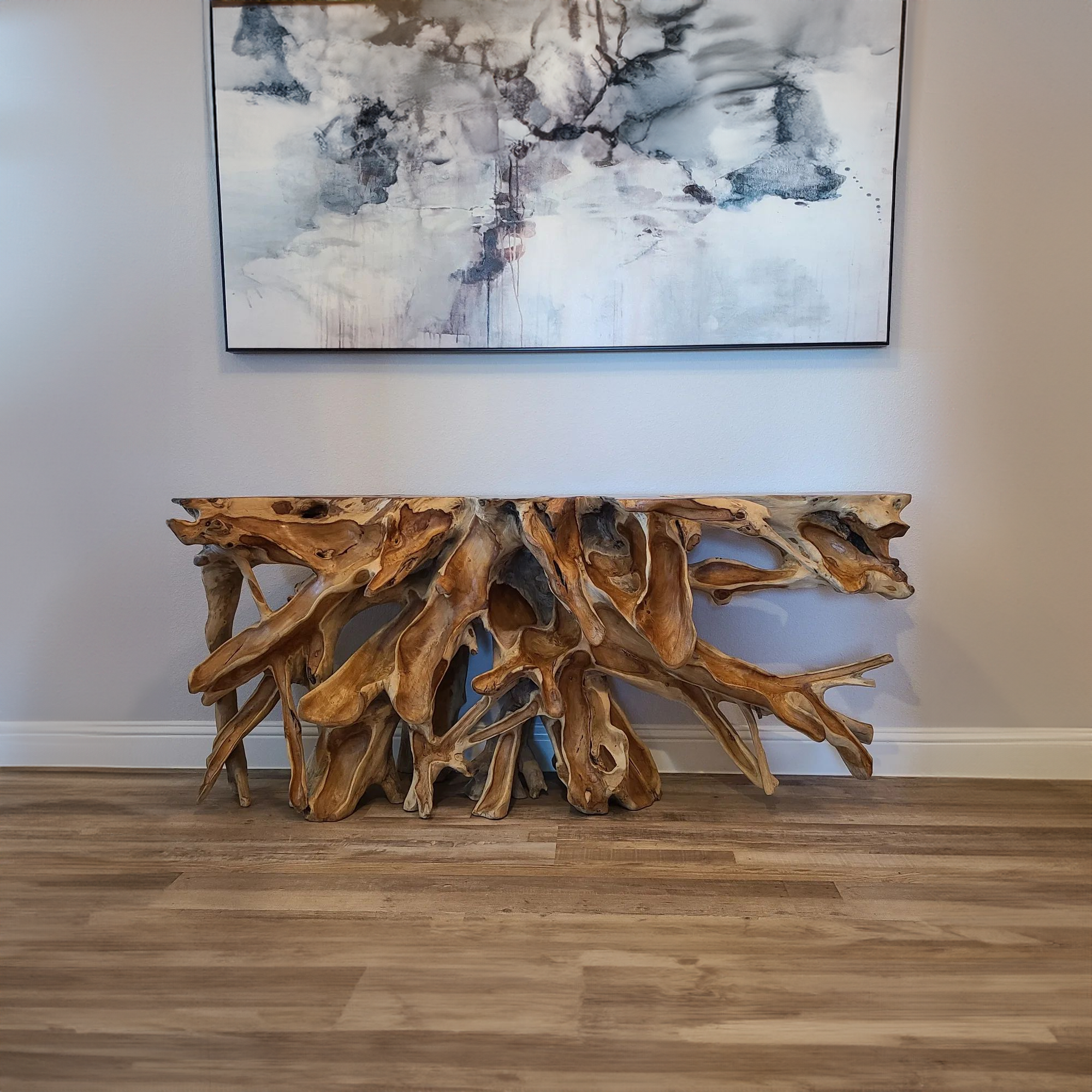 Teak Root Coffee Table Live Edge SINLCF004