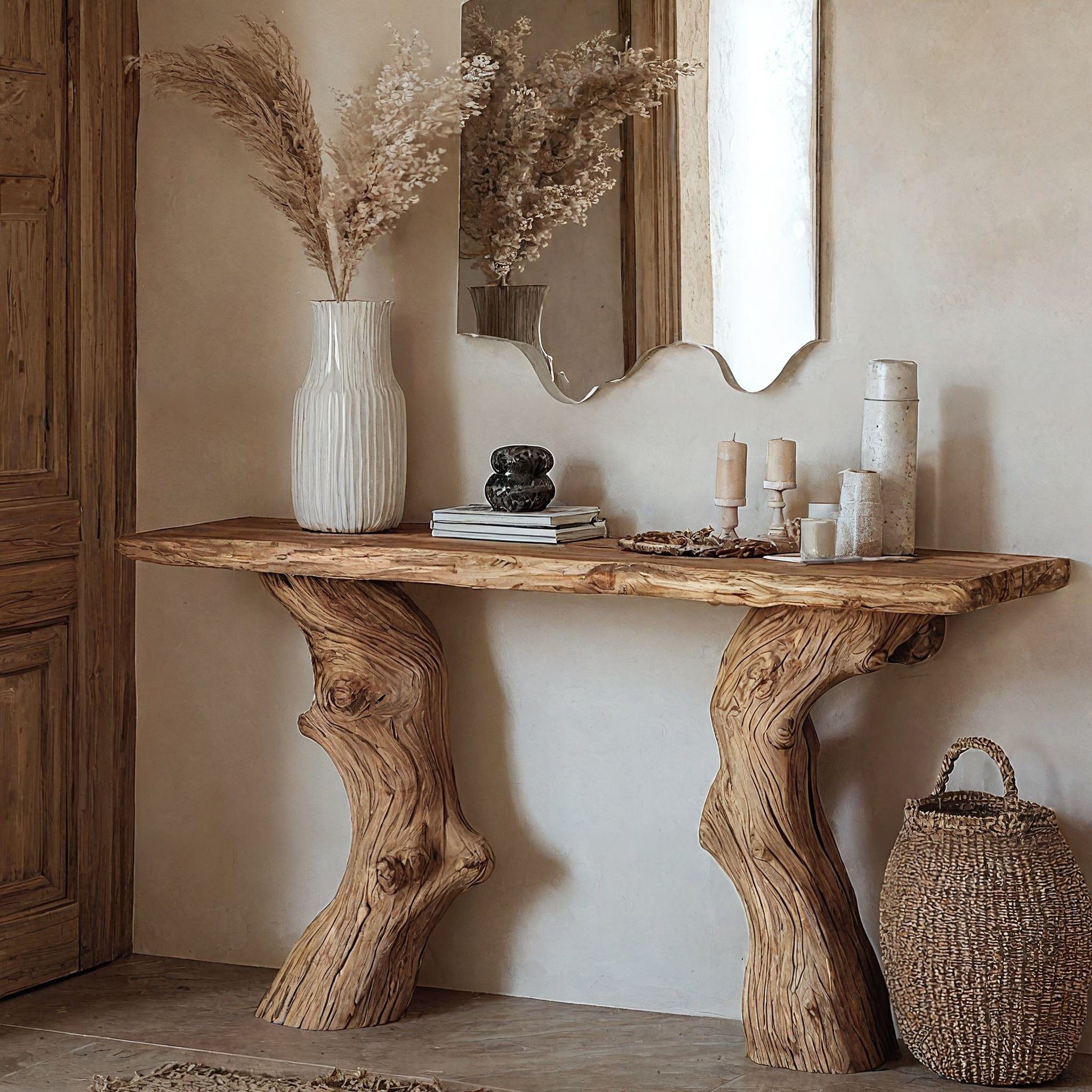 Handcrafted Wood Entry Console Table SILDTCS075