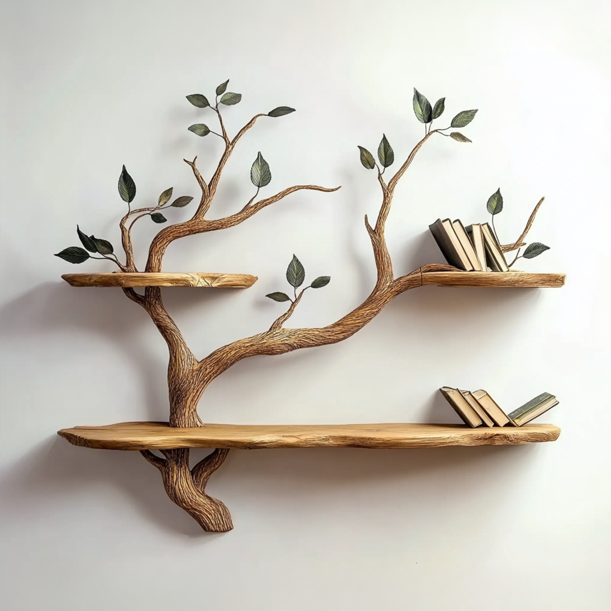 Wood Bookcase Branch Tree Shelf Decor Room SINLTBS019