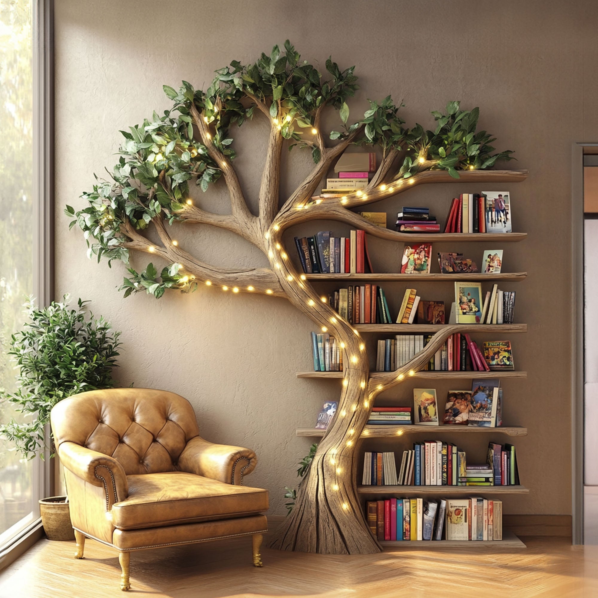 Tree Branch Bookshelf Floating Bookshelf Living Room SINLTB118