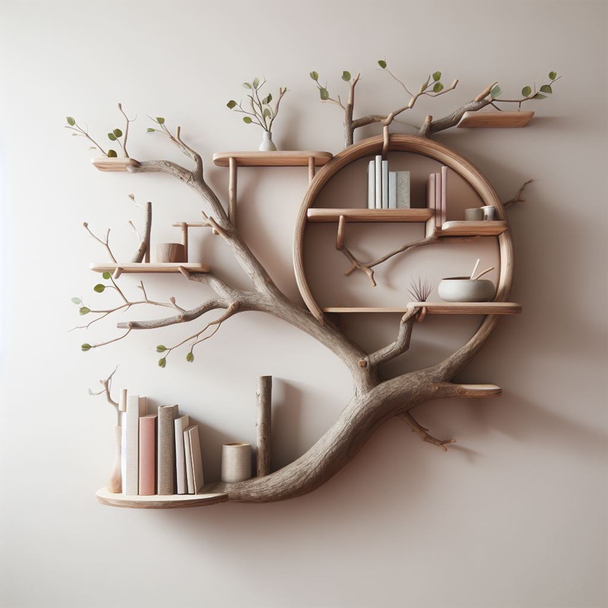 Tree Branch Floating Corner Bookcase SINLTB070